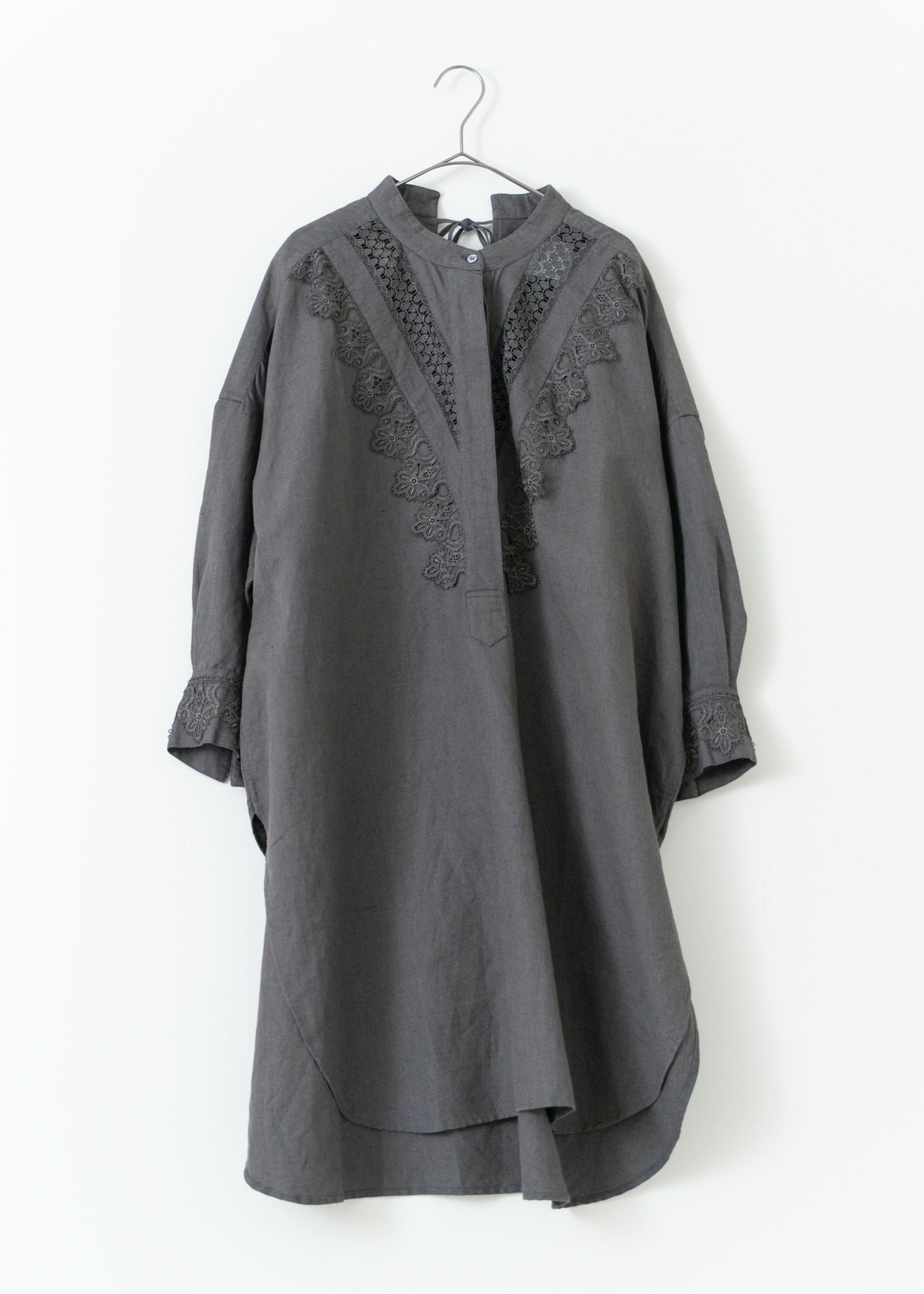 Heavy Linen Lace Long Shirts