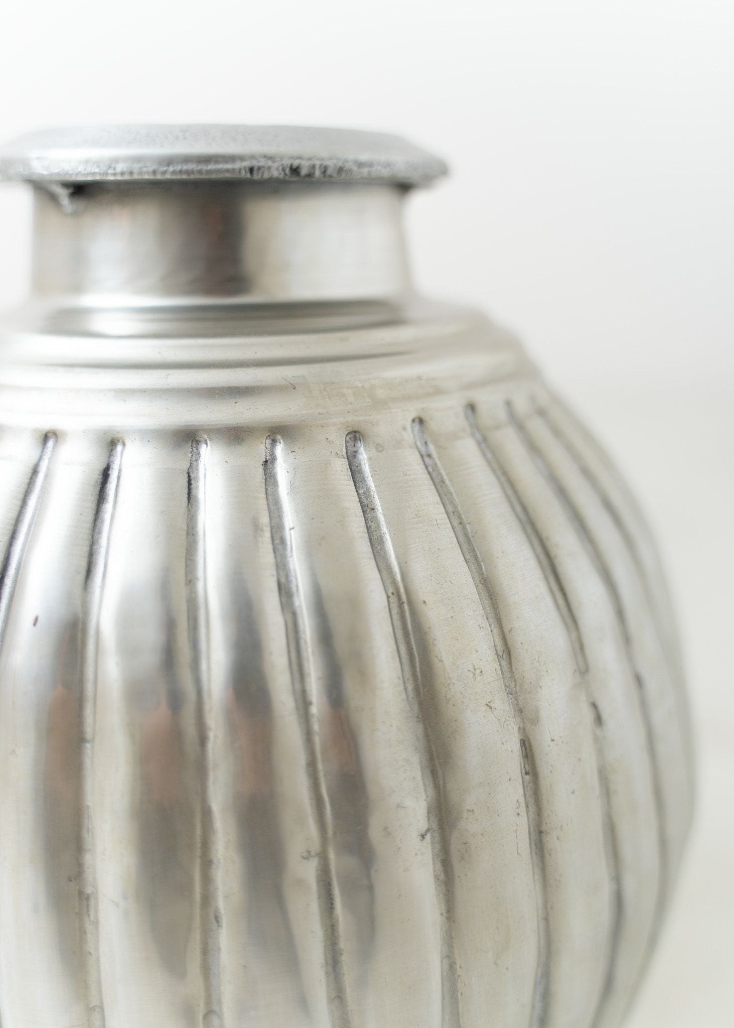 Aluminum Vase Ribbed Medium