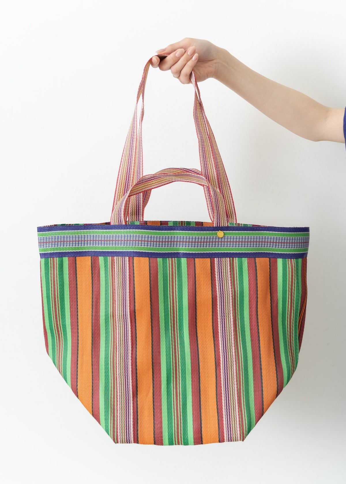 Multi Stripe Mesh Wide Tote Bag | Pasand by ne Quittez pas 