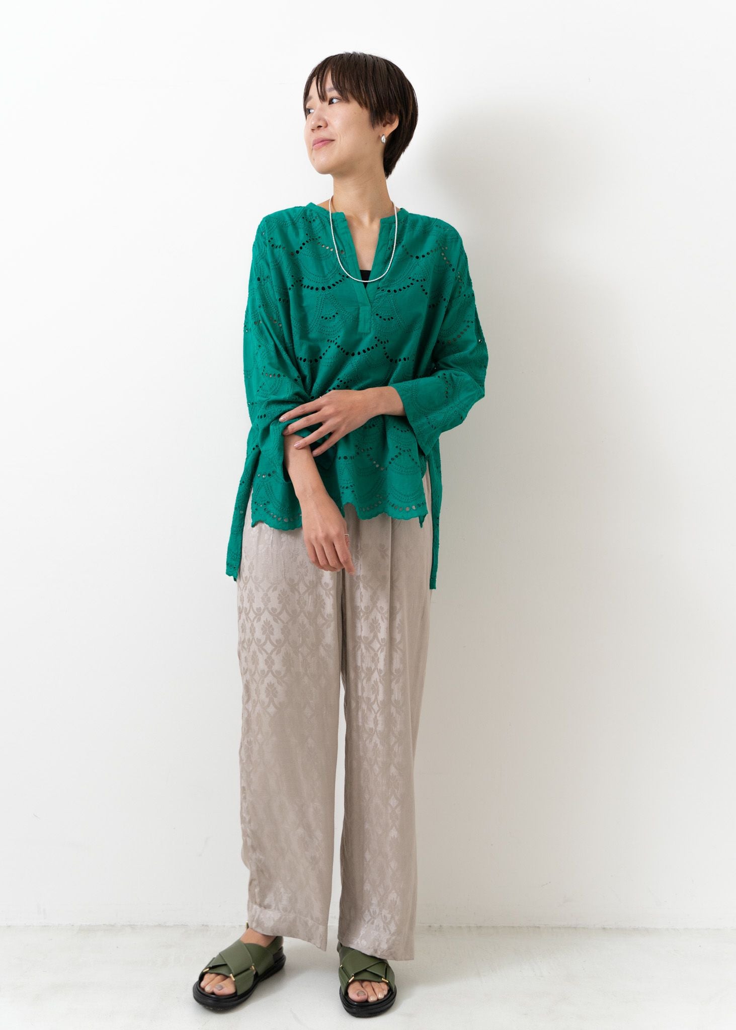 Discontinued Cotton Voile Dot Hemla Blouse