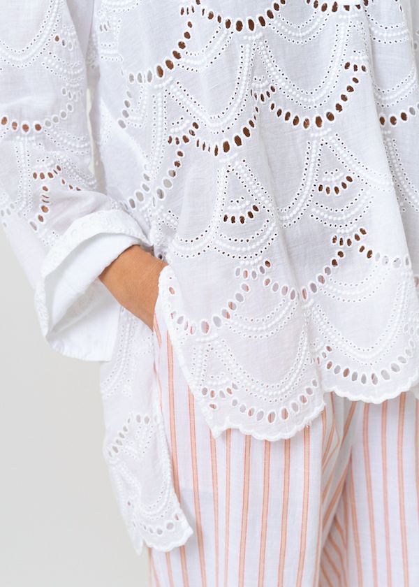 Discontinued Cotton Voile Dot Hemla Blouse