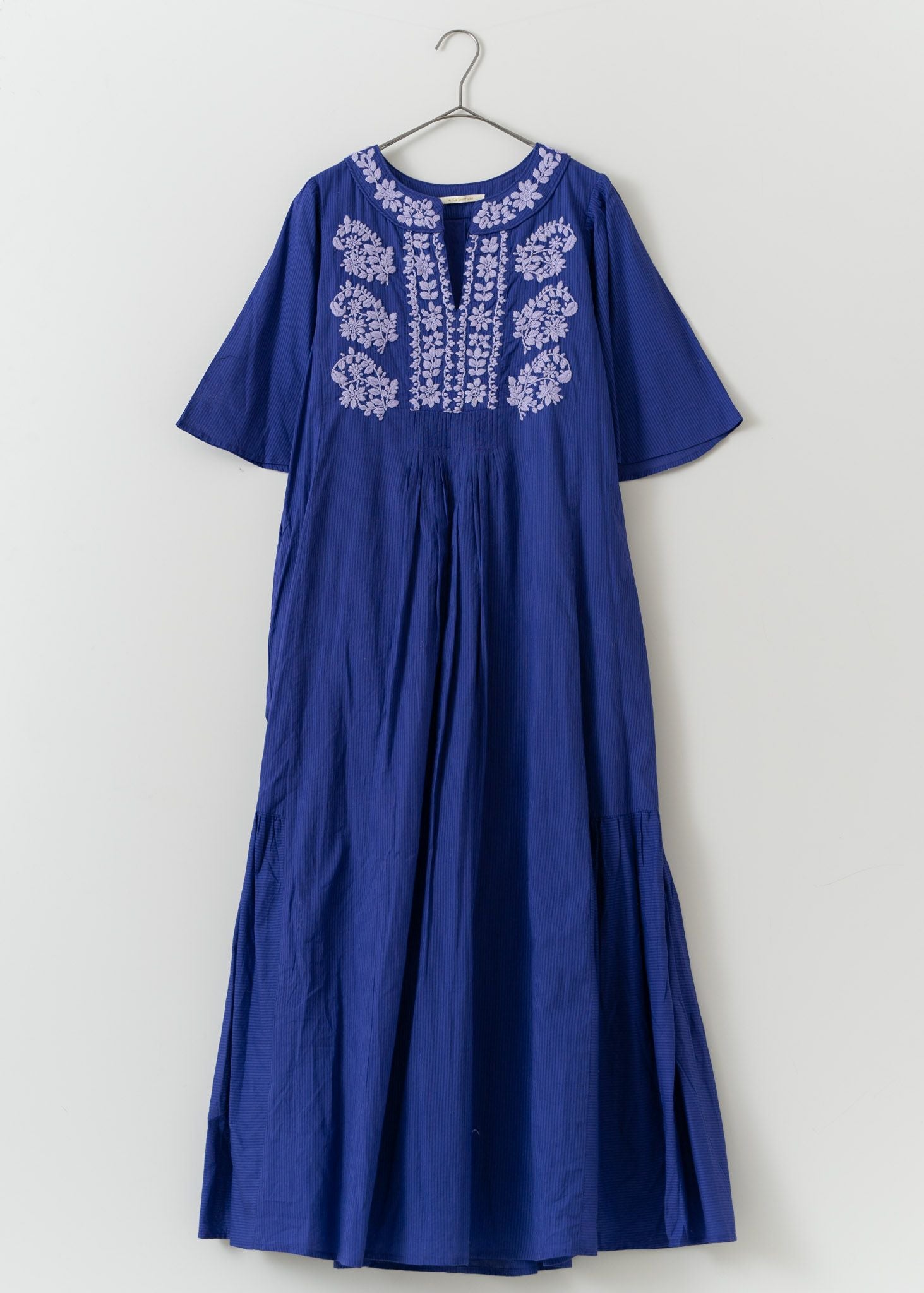 Chikan Embroidery Gather Dress