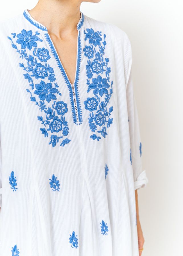 Chikan Embroidery Panel Dress