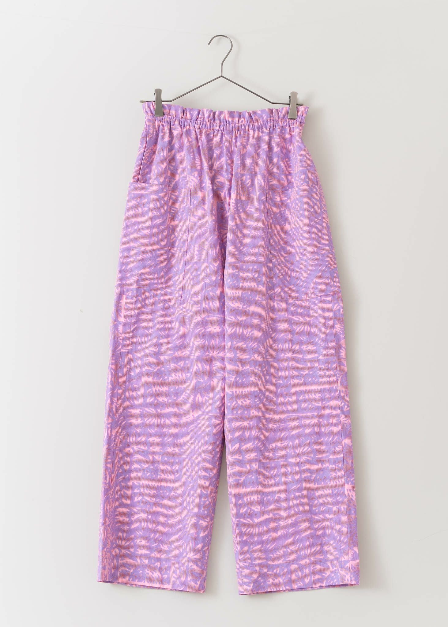 Poplin Stripe Block Print Pants