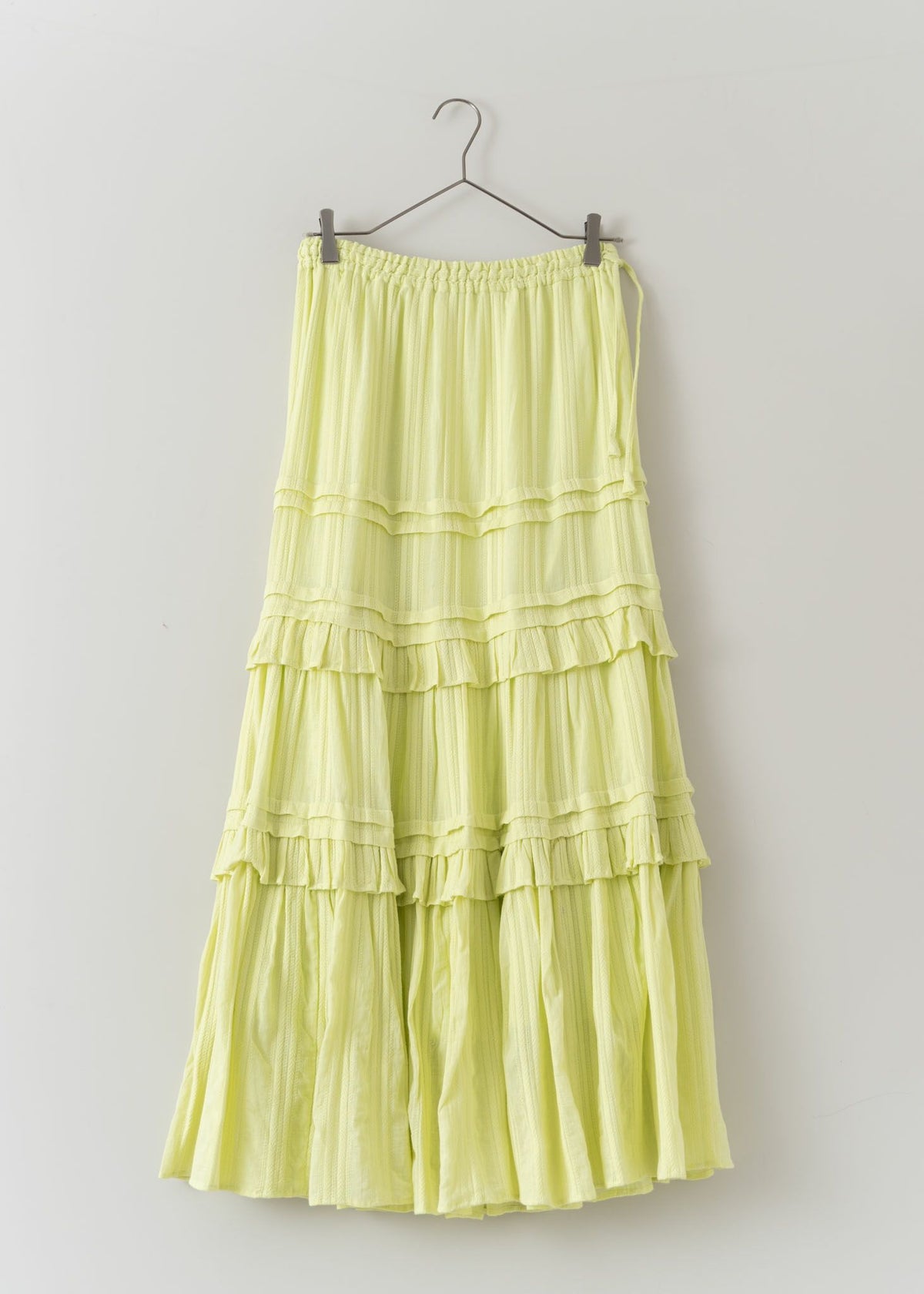 Cotton Stripe Jqd Frill Skirt