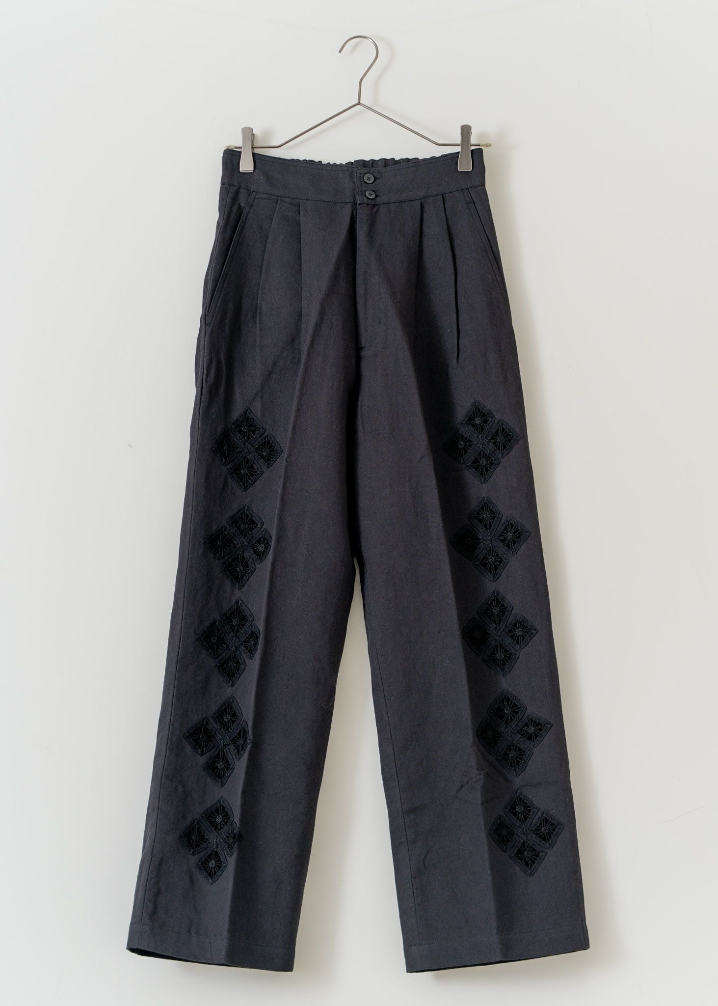 Cotton Linen Tape Embroidery Cutwork Pants