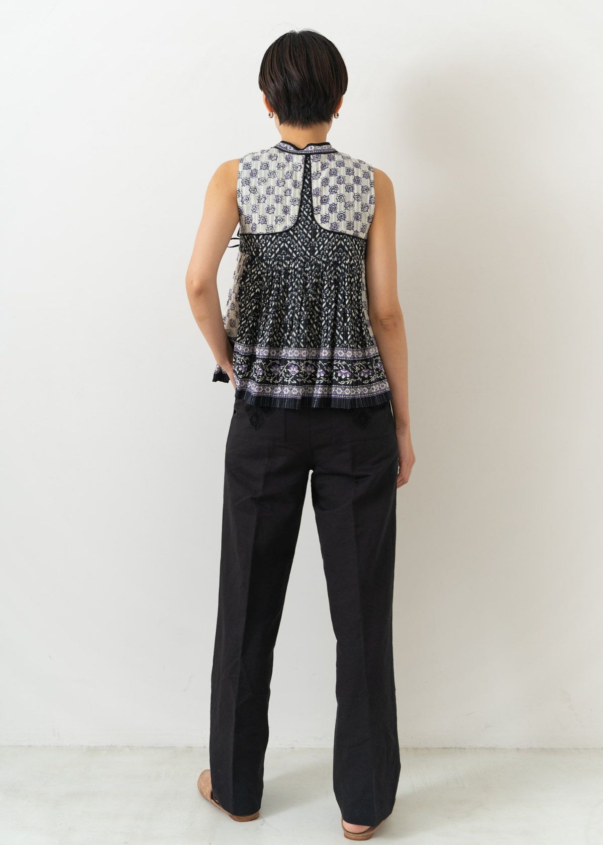 Cotton Linen Tape Embroidery Cutwork Pants