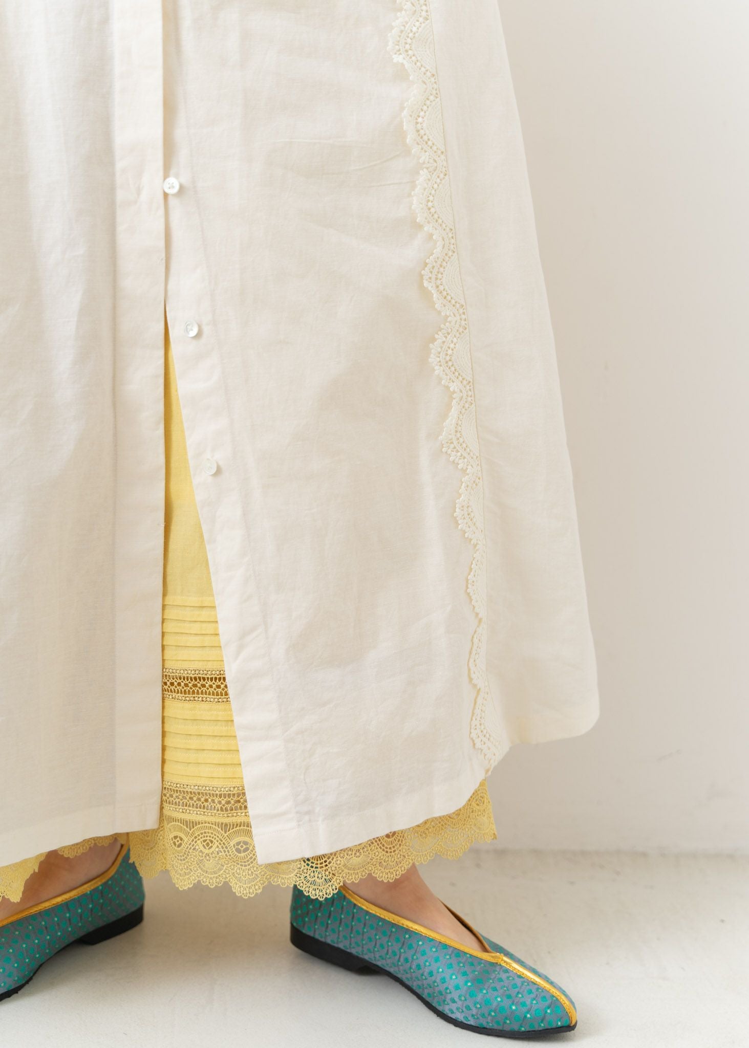 Cotton Linen Lace Dress