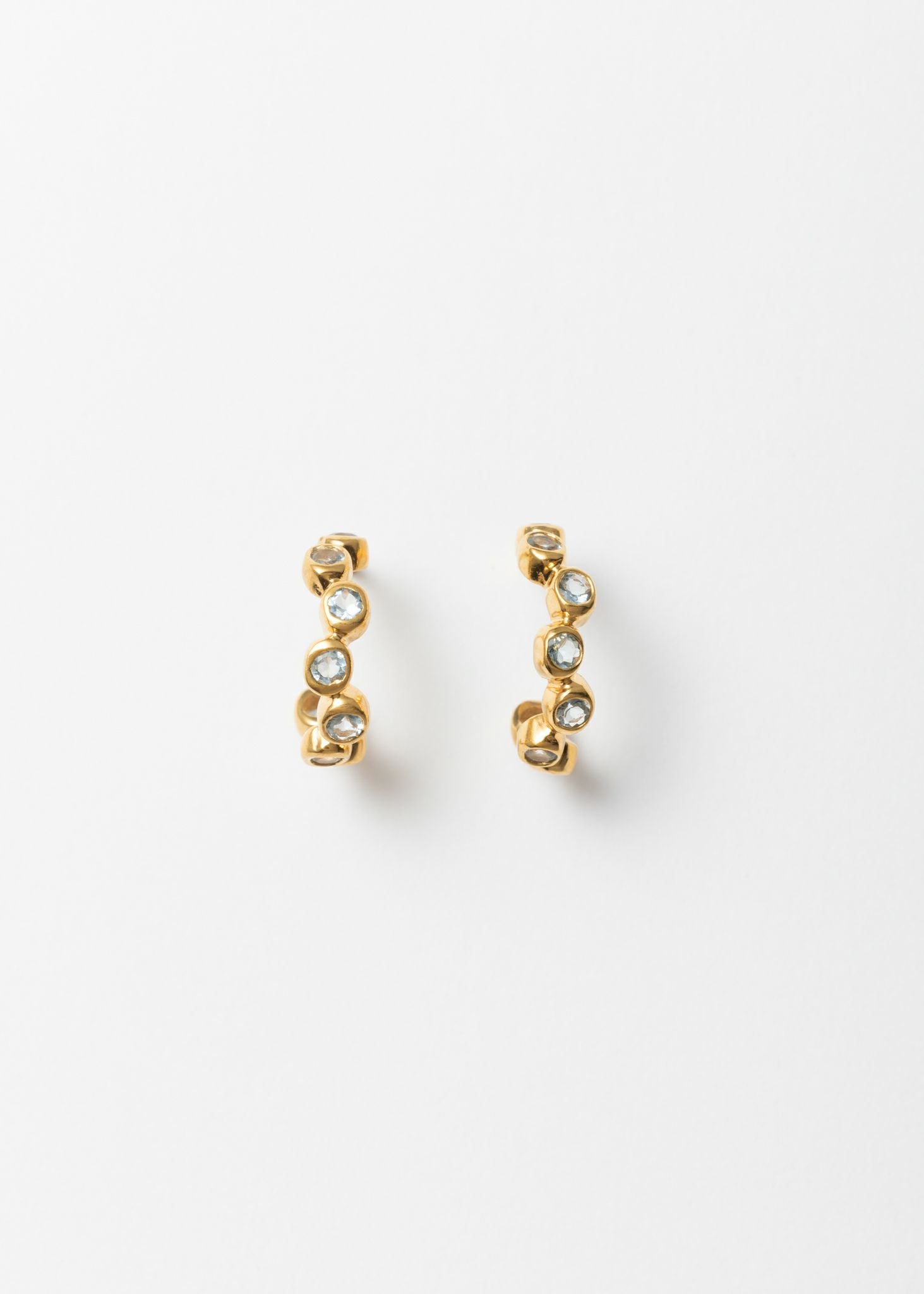 Aquamarine Jagged Dot Hoop Pierce