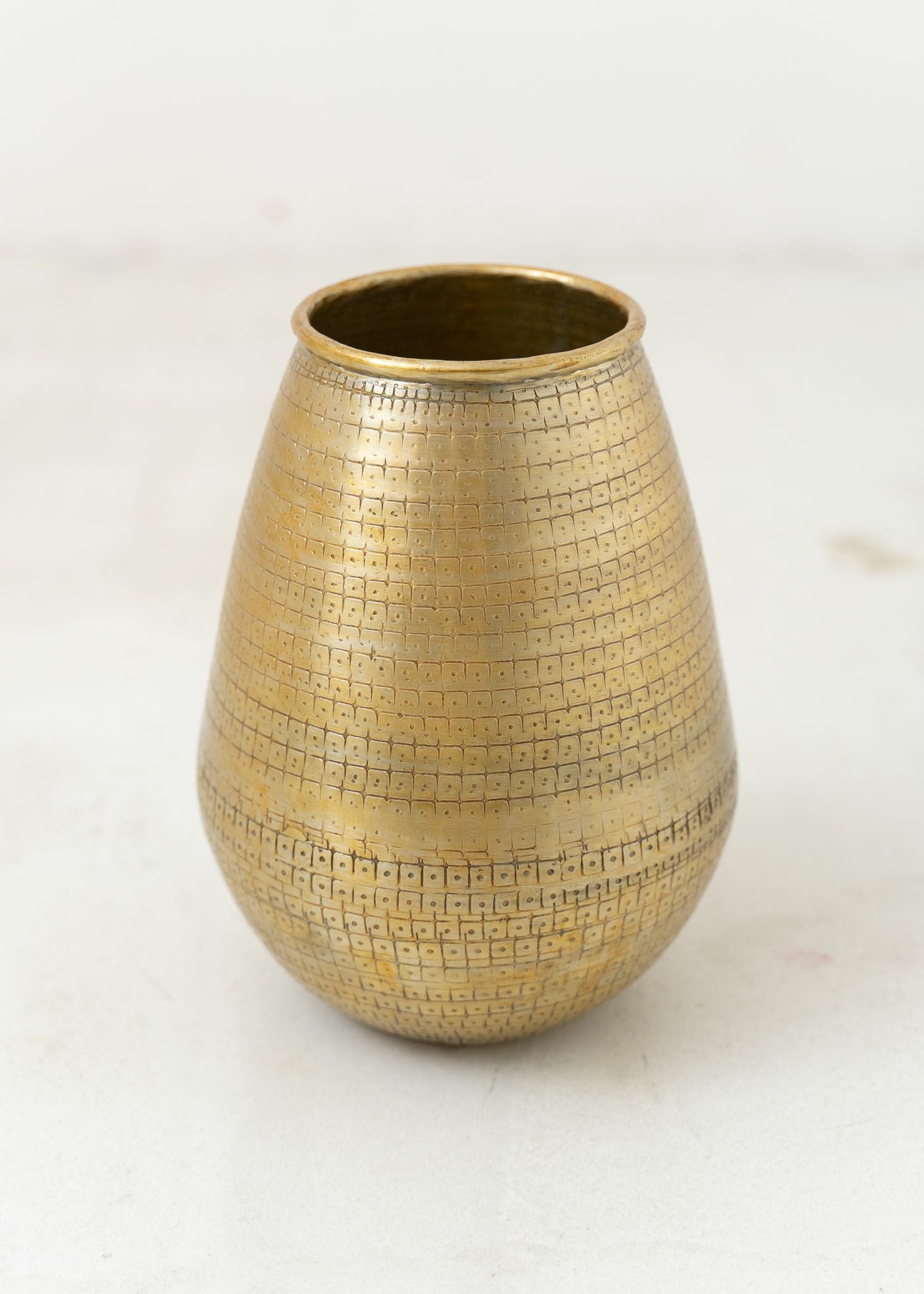 Artistic Aluminum Vase Square Hammered