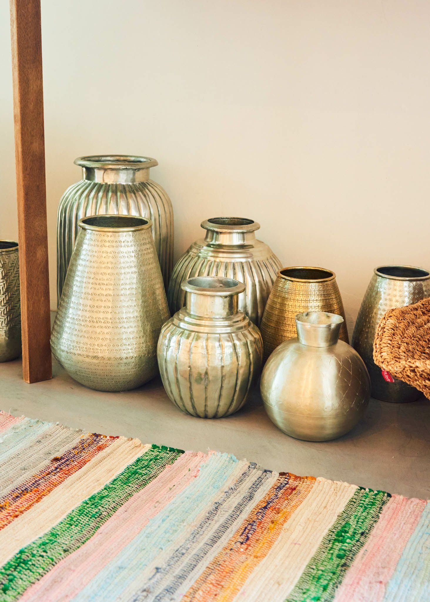 Artistic Aluminum Vase Square Hammered