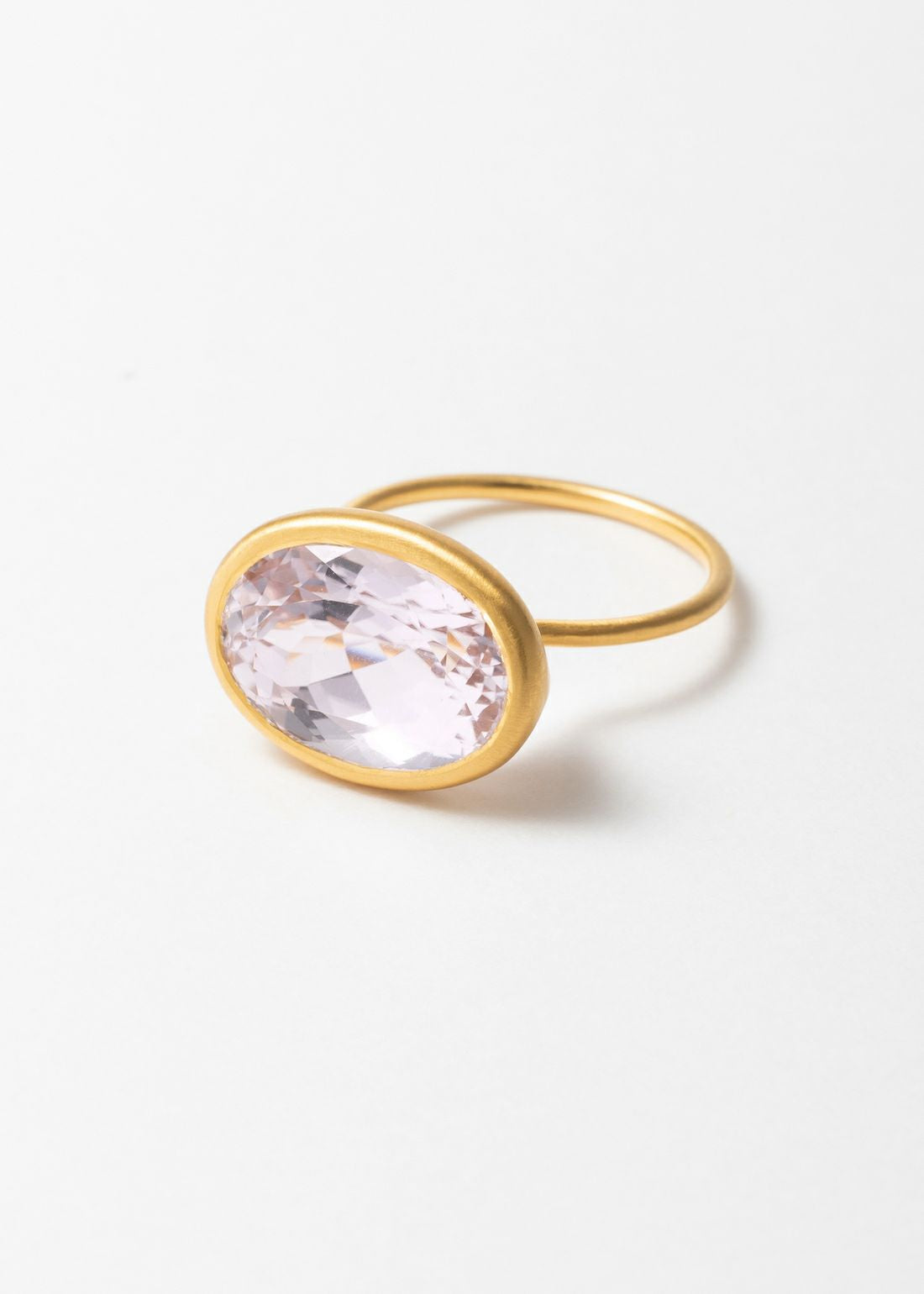 Kunzite OVAL Bezel Ring