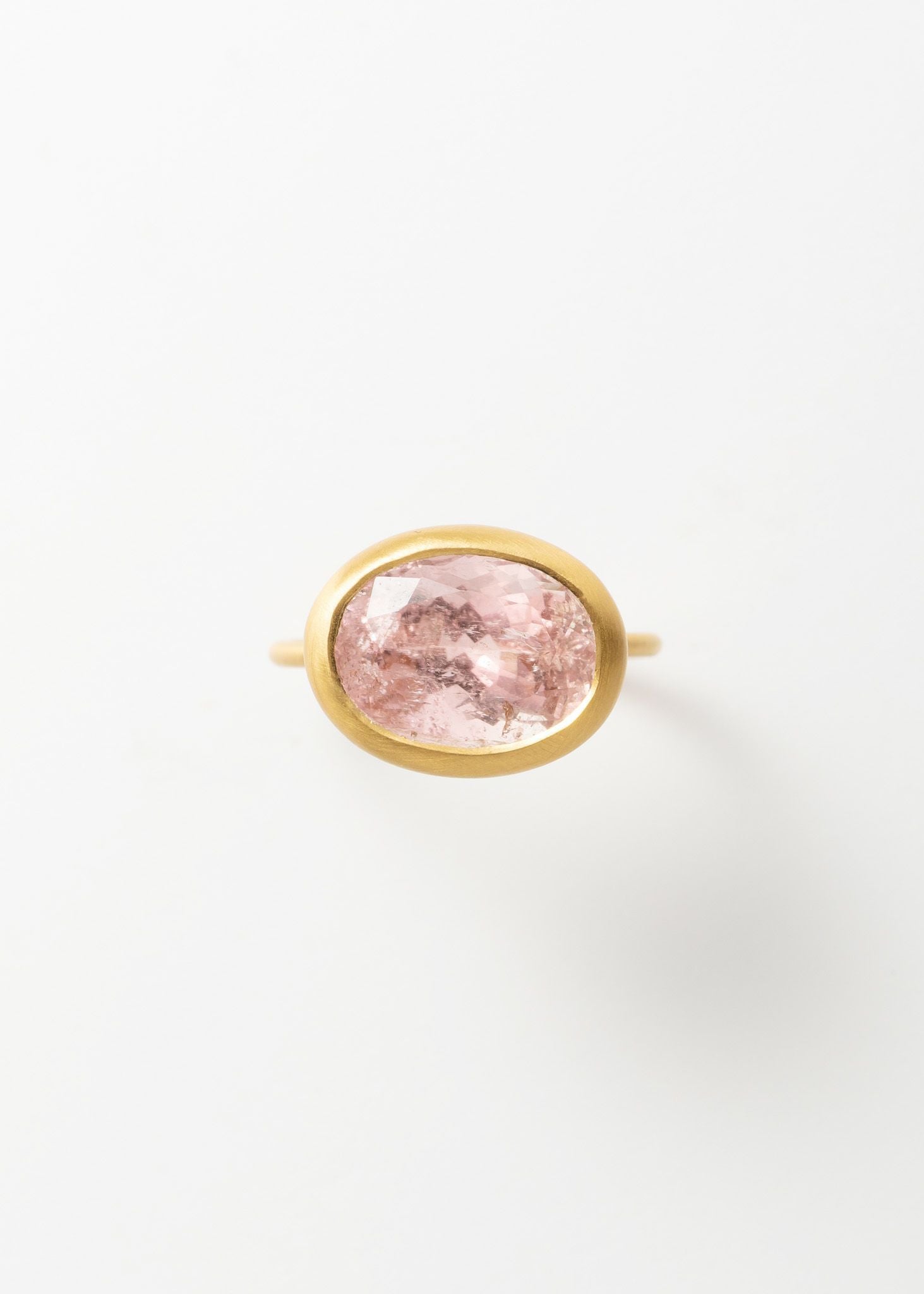 Pink Tourmaline Oval Bezel Ring