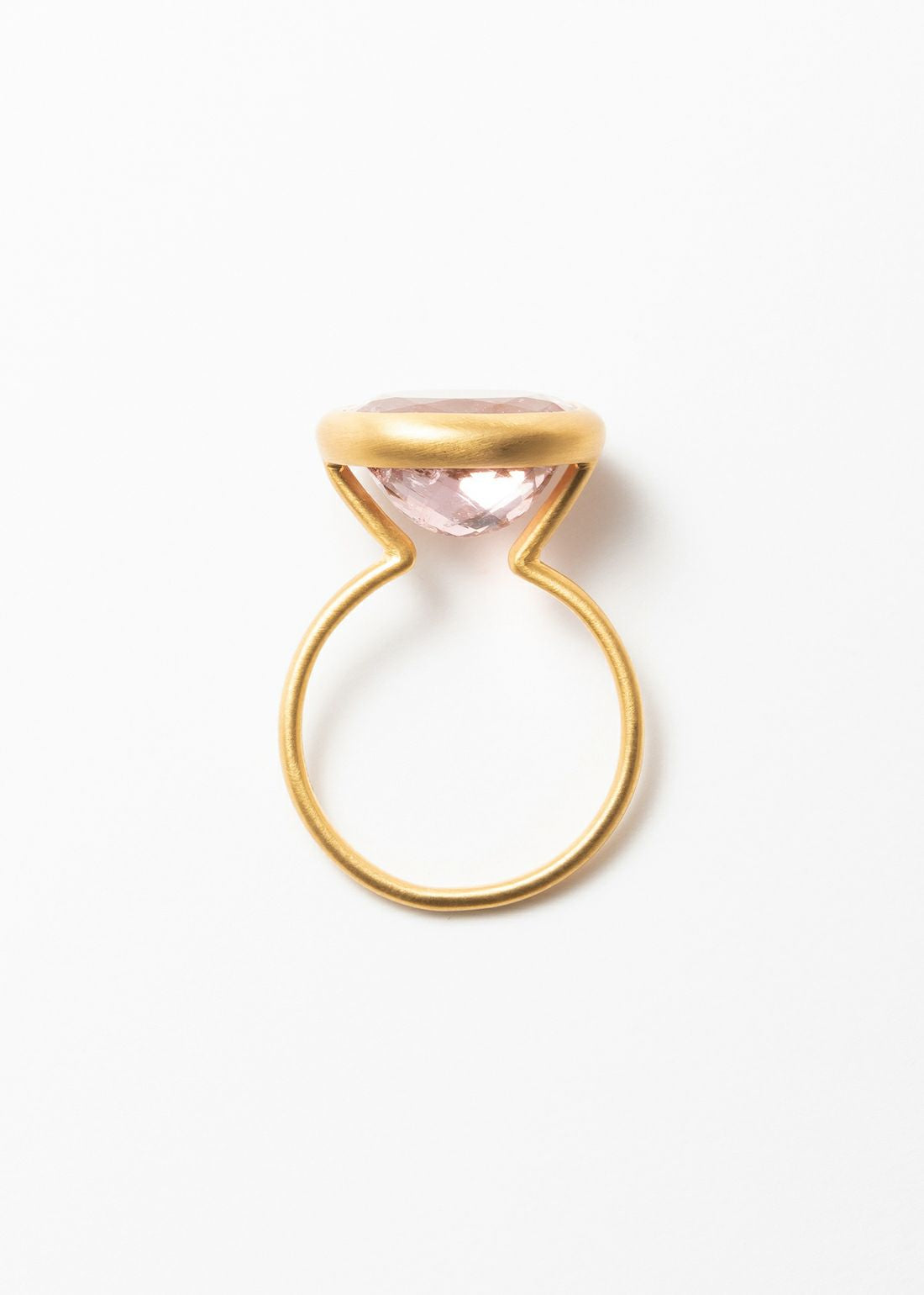 Pink Tourmaline Oval Bezel Ring