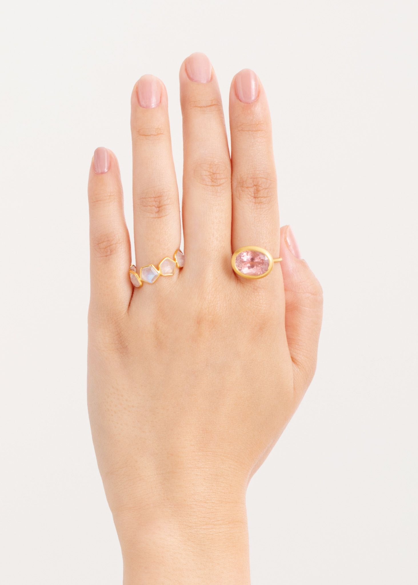 Pink Tourmaline Oval Bezel Ring