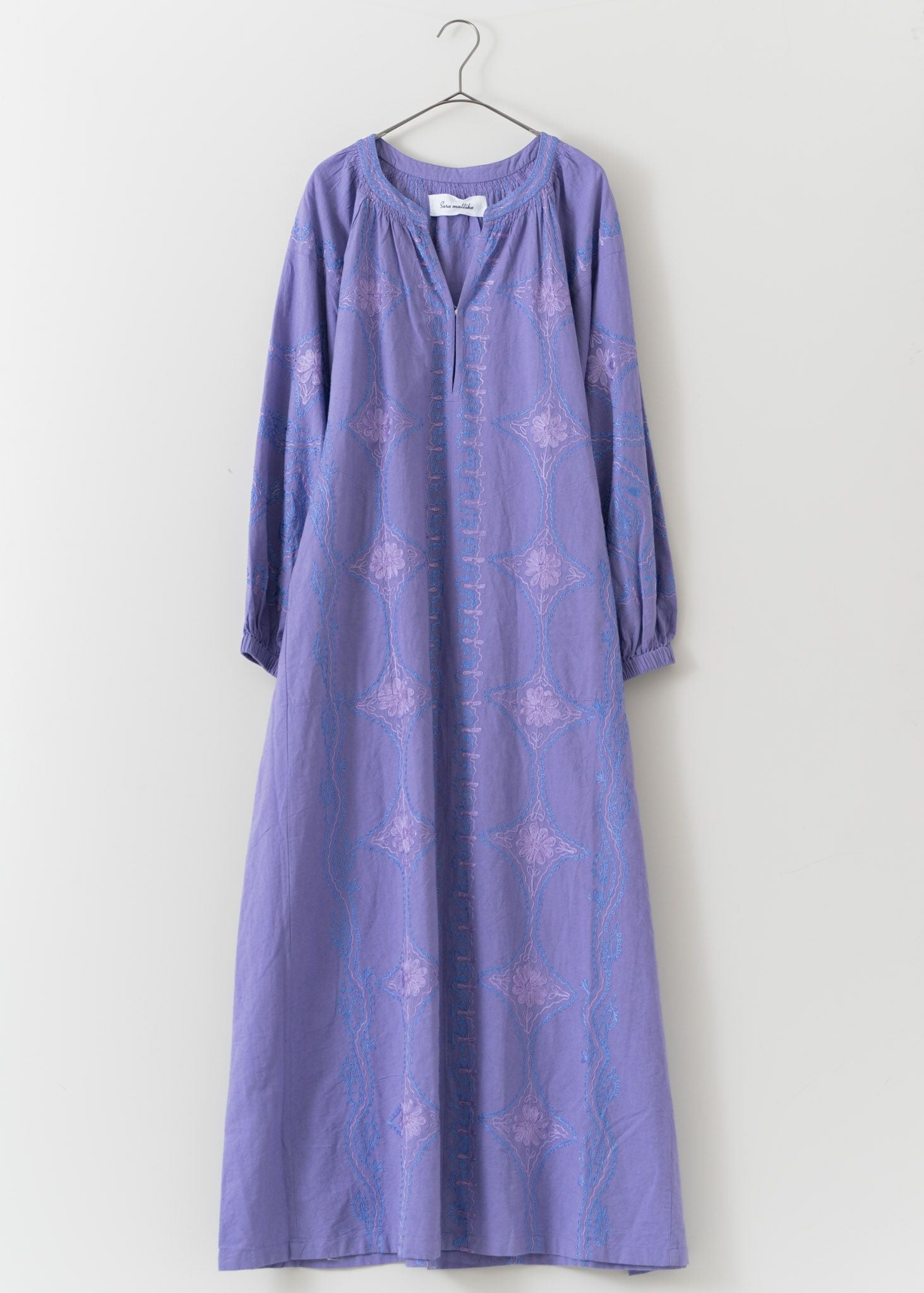 Cotton Linen Diamond Aari Embroidery Dress | Pasand by ne Quittez  