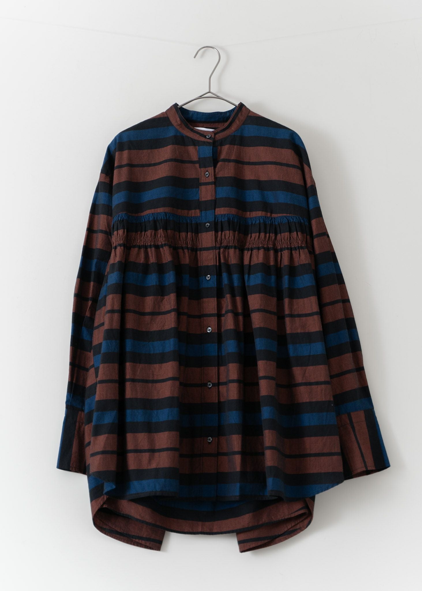 Cotton Multi Border Parachute Shirring Shirts