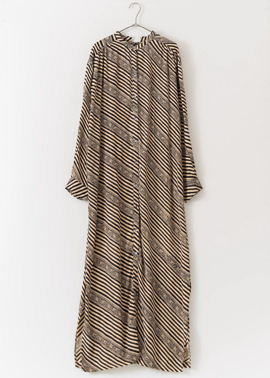 Rayon Jacquard Stripe Print Kaftan