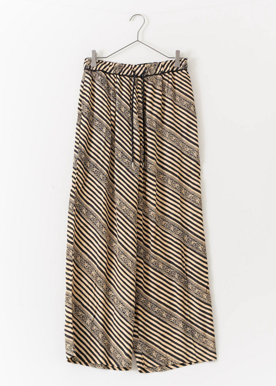 Rayon Jacquard Stripe Print Eazy Pants