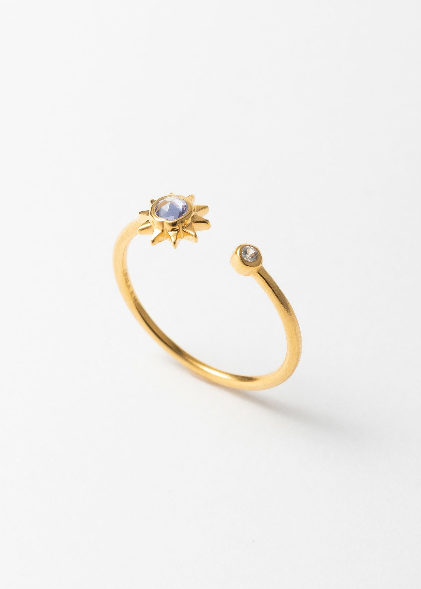 Sun Ring With Tanzanite & White Sapphire