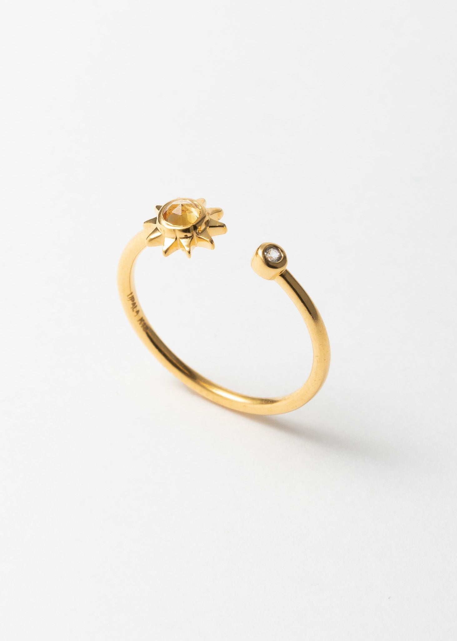 Sun Ring With Citrine & White Sapphire
