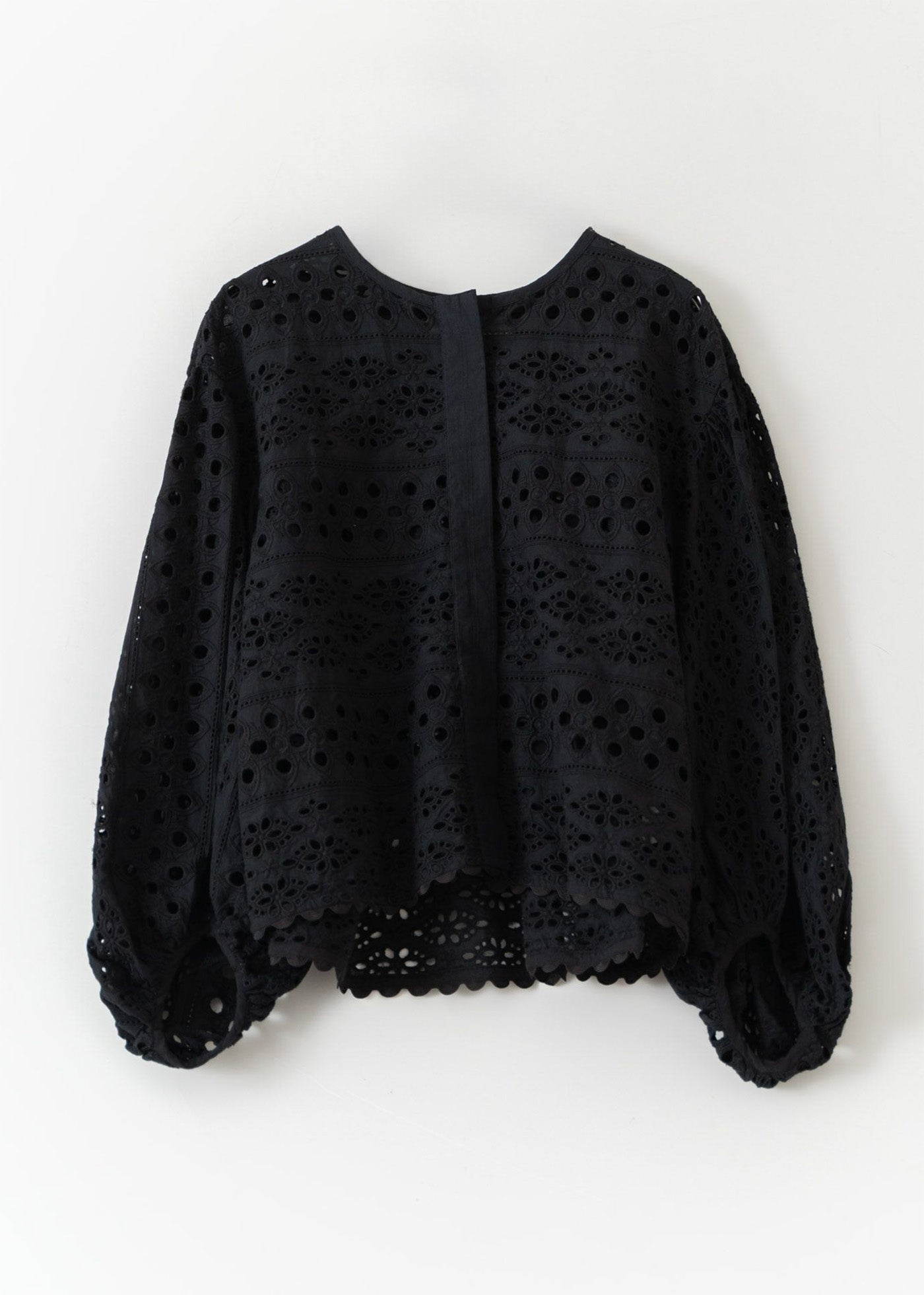 Border Hemla Balloon Sleeve Blouse