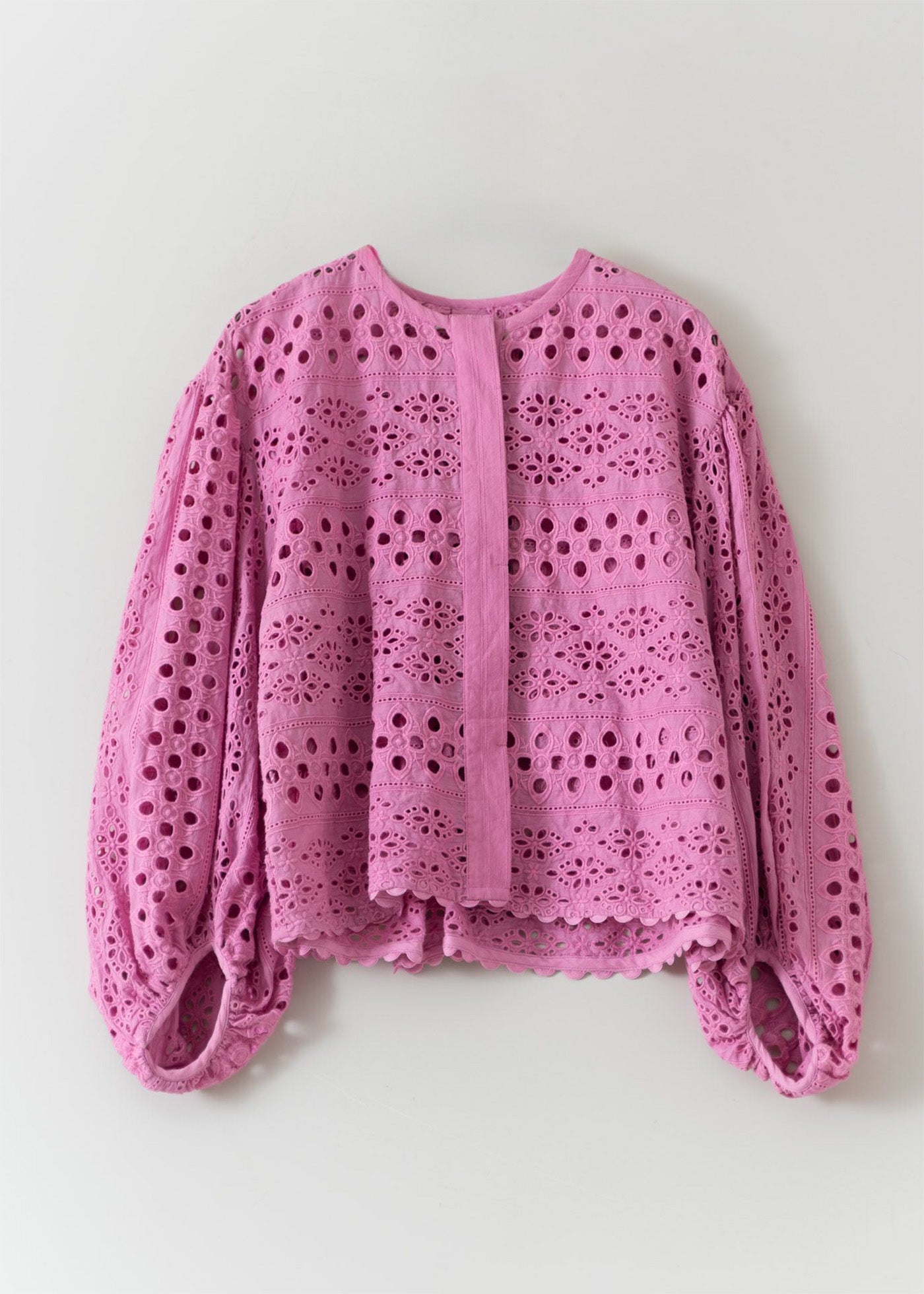 Border Hemla Balloon Sleeve Blouse