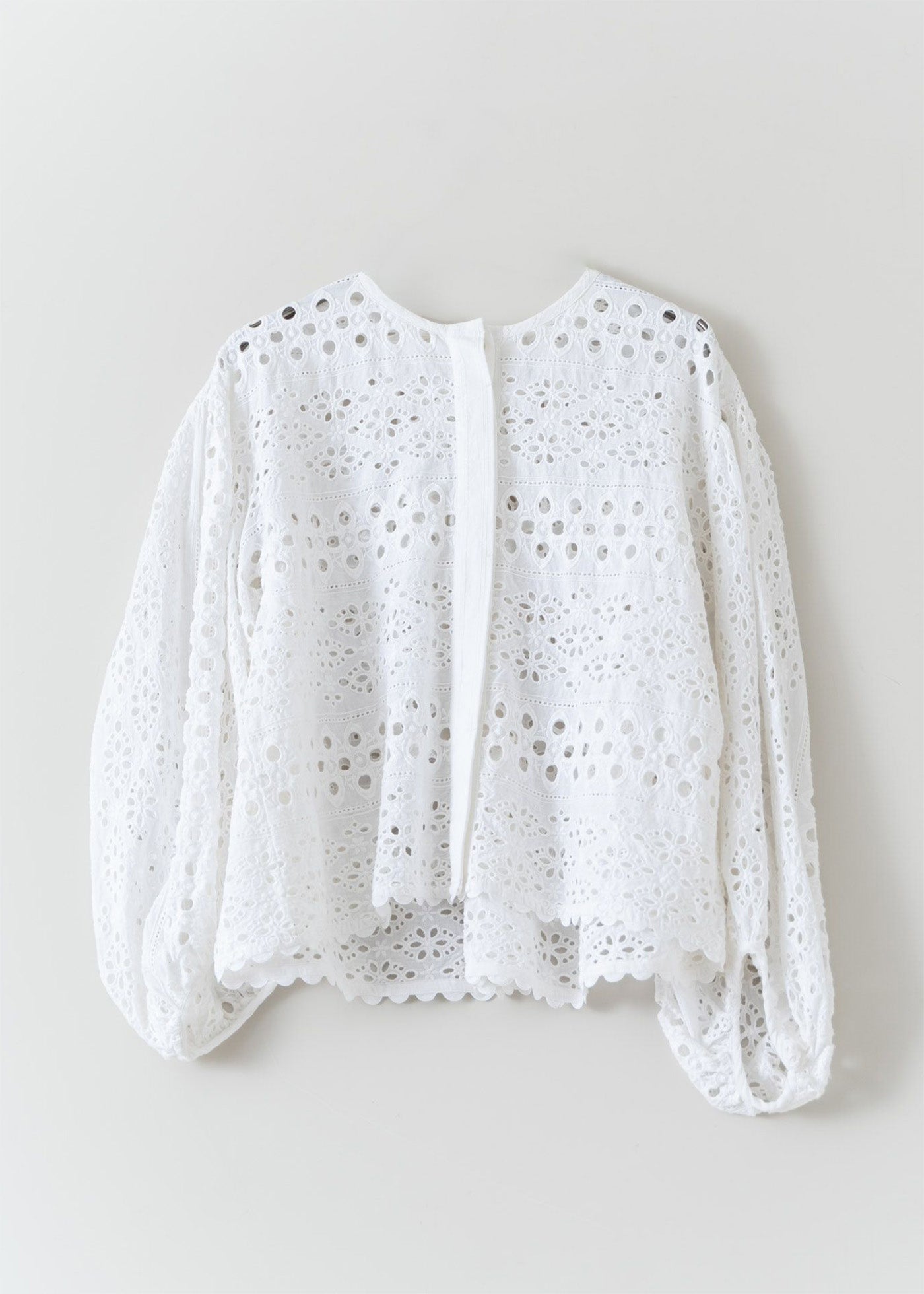 Border Hemla Balloon Sleeve Blouse