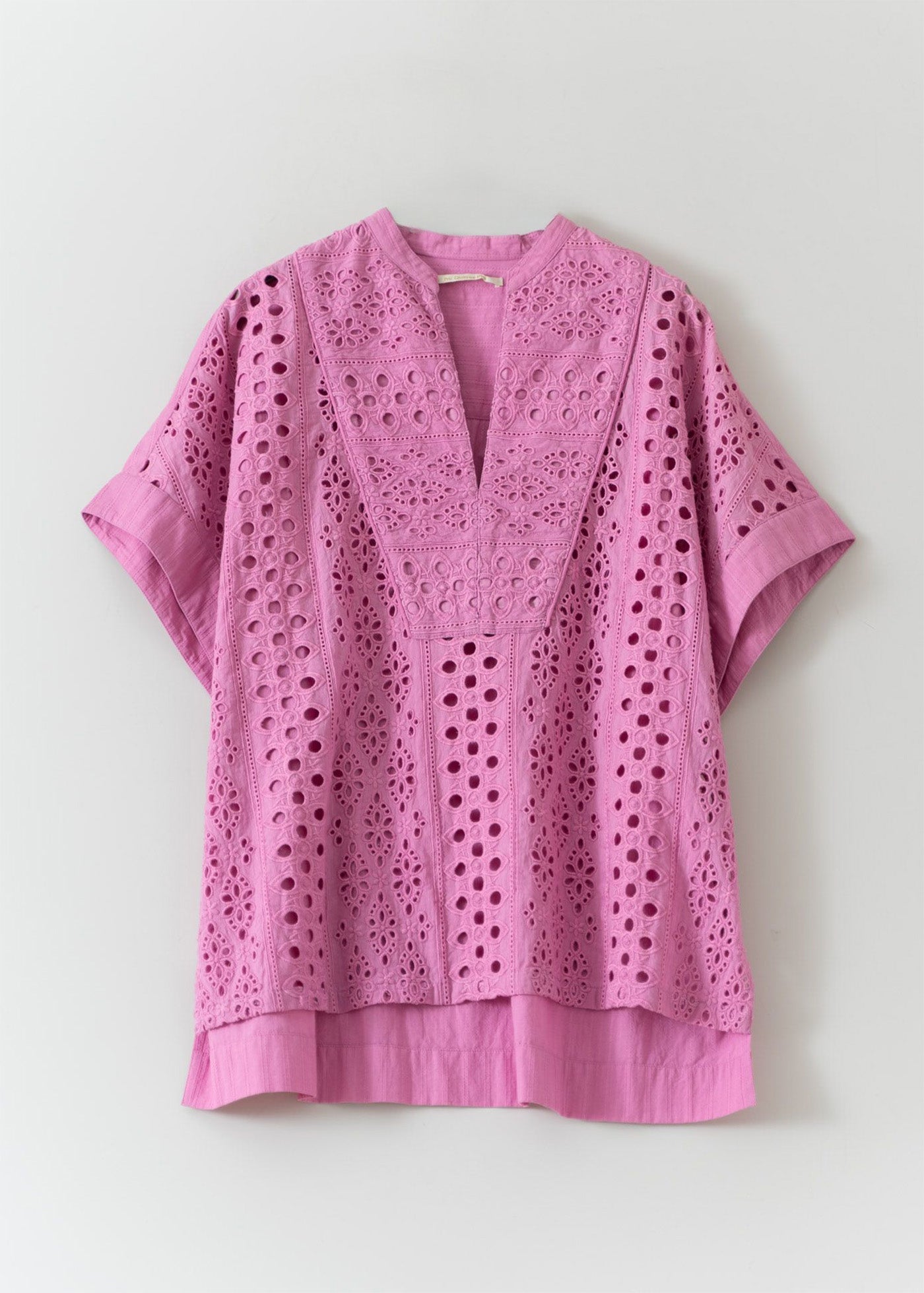 Border Hemla French Sleeve Blouse