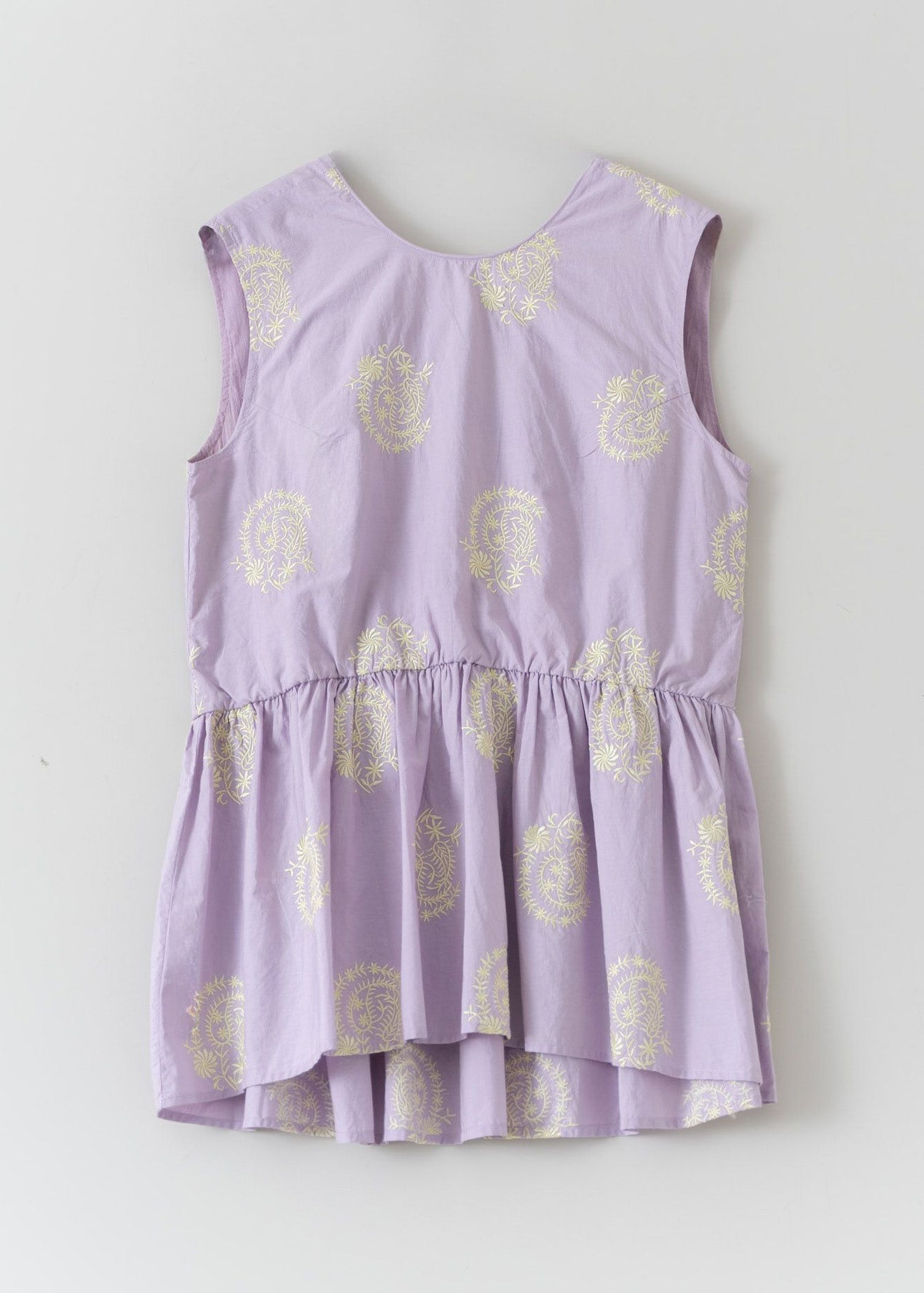 Poplin Paisley Emb Sleeveless Top