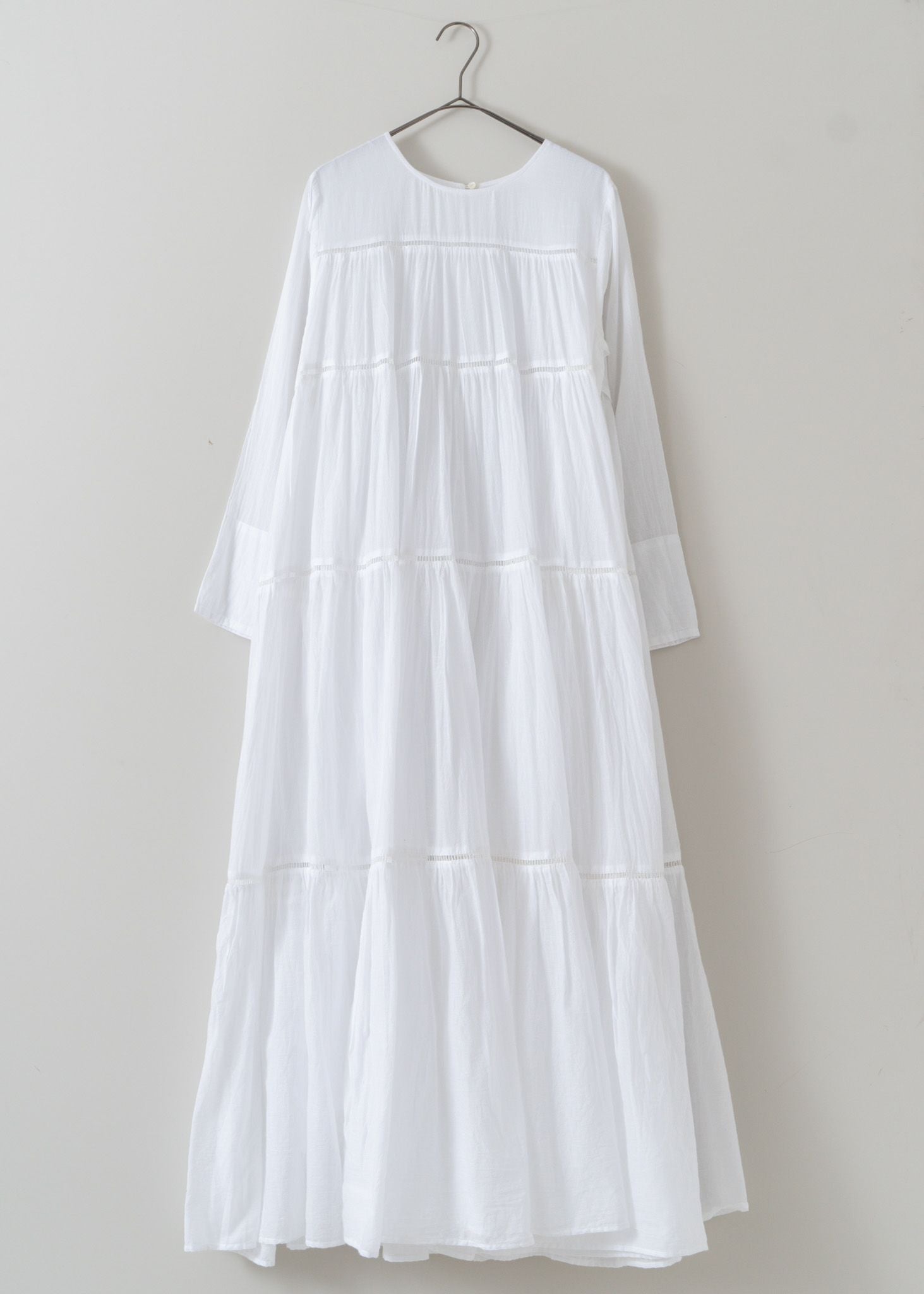 Cotton Voile Tiered Maxi Dress White | Pasand by ne Quittez pas ...