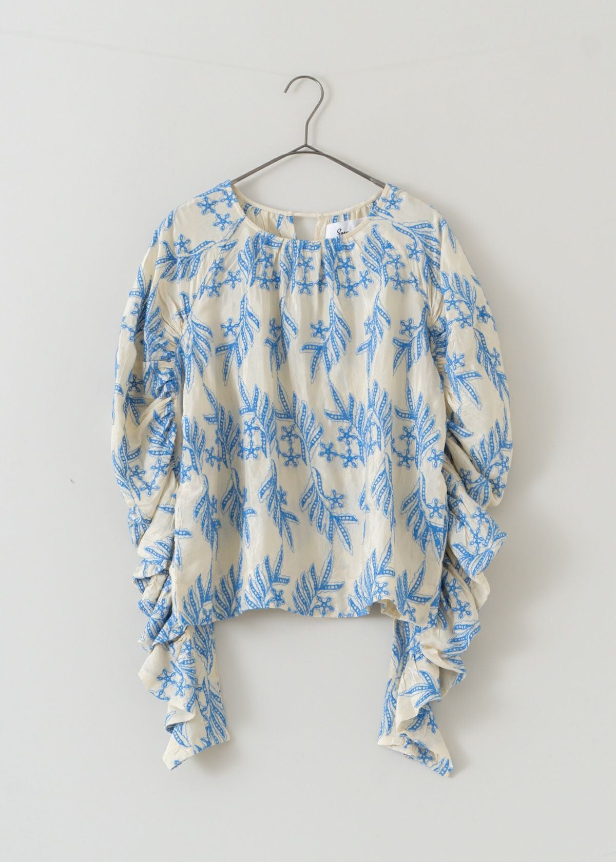 Botanical Embroidery Gather Top