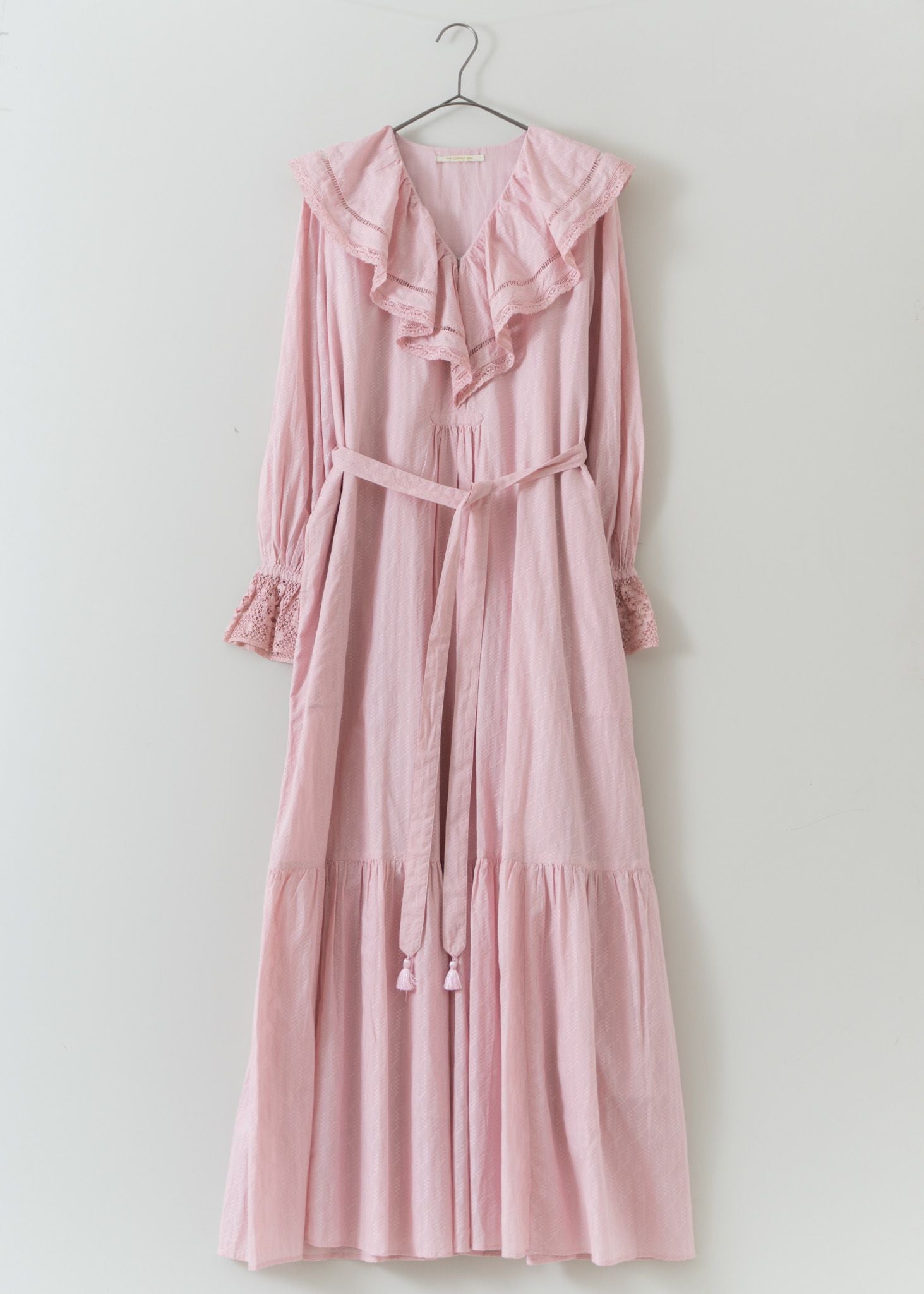 CREDONA 銈儸銉夈儕 Cotton dobby tiered dress