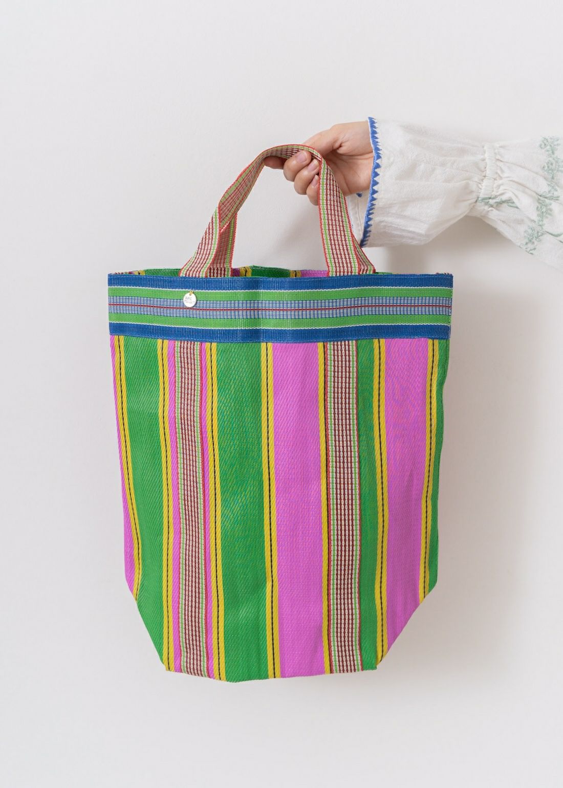 Multi Stripe Mesh Long Tote Bag