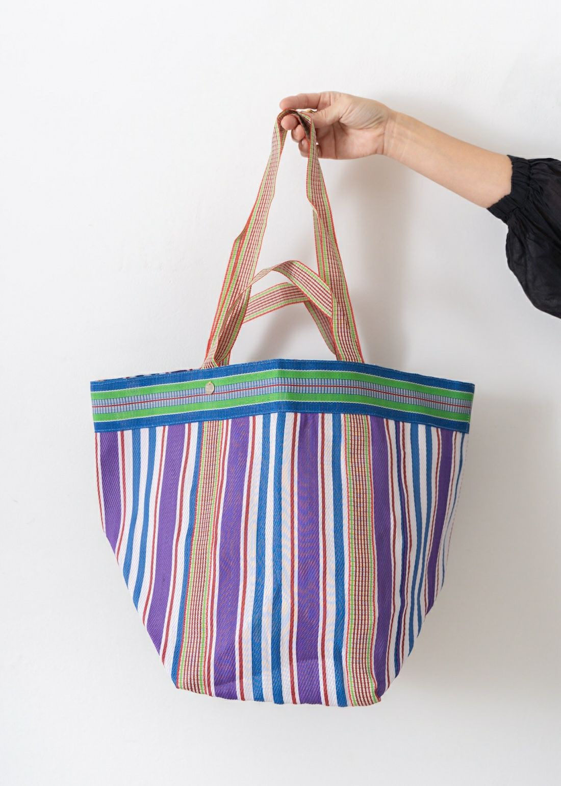 Multi Stripe Mesh Wide Tote Bag | Pasand by ne Quittez pas