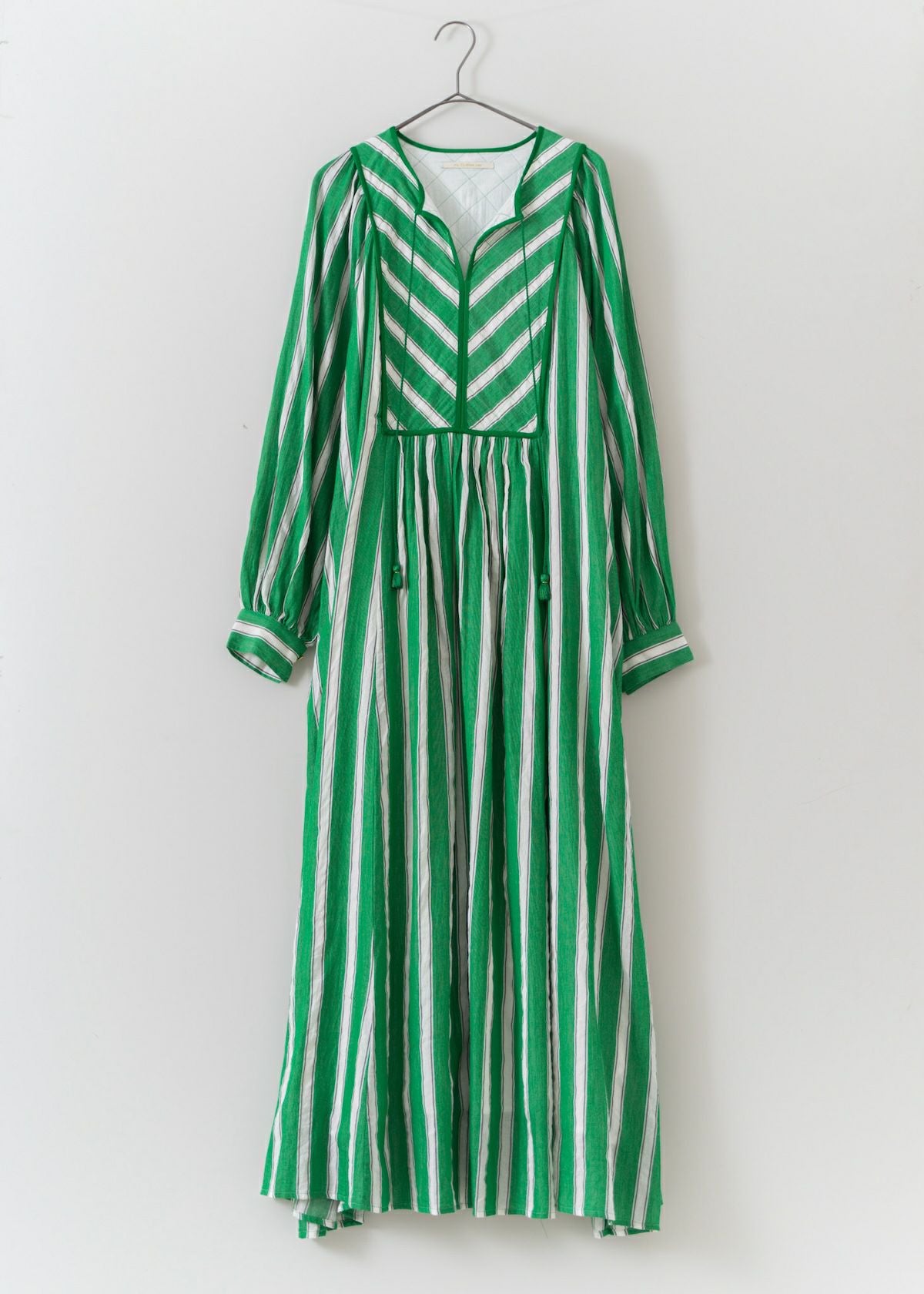 Cotton Voile Stripe Gather Dress