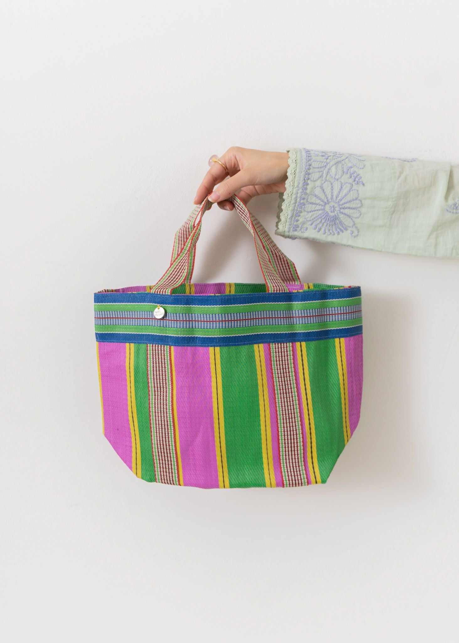 Multi Stripe Mesh Small Bag