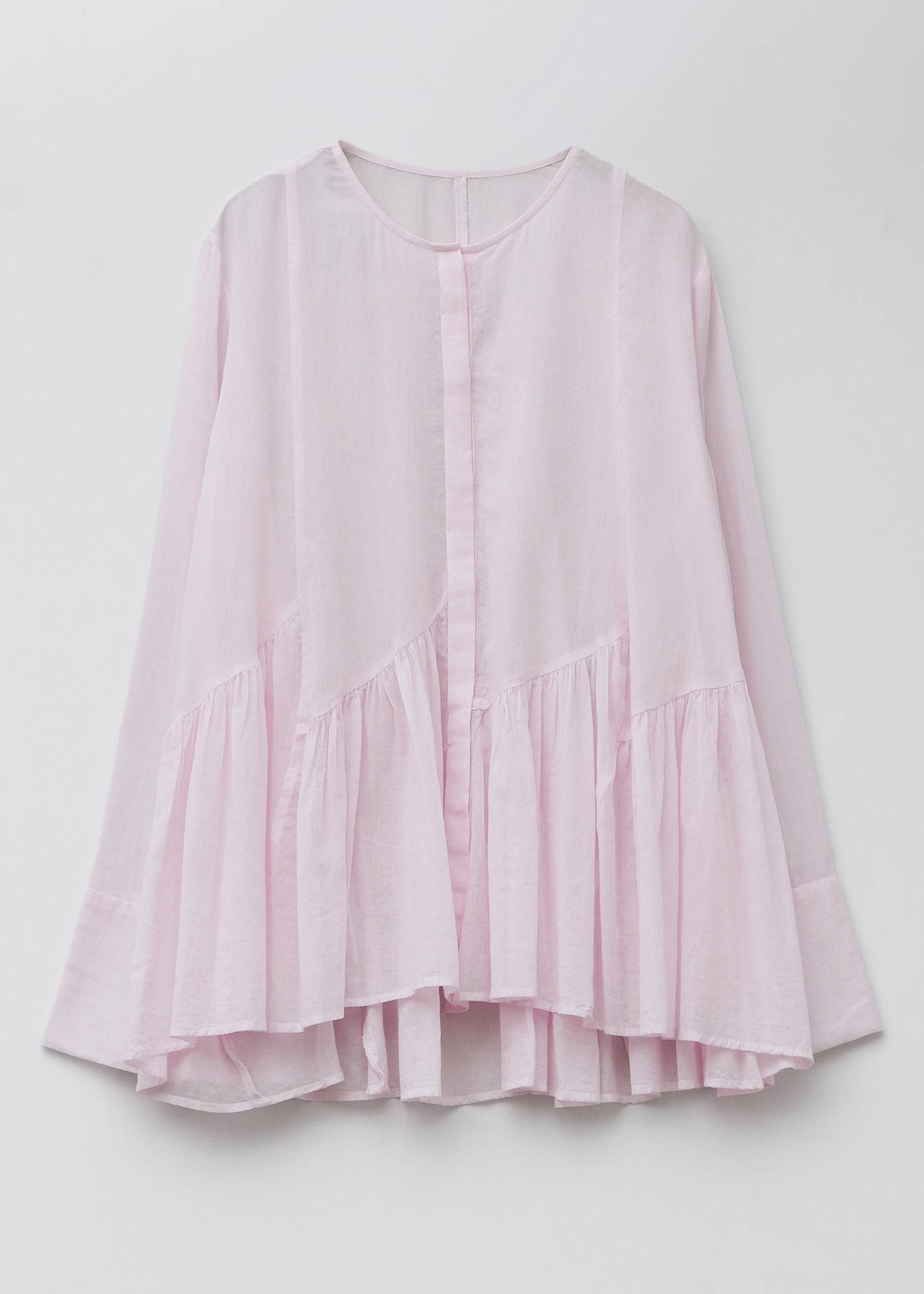 Cotton Voile Slant Panel Blouse