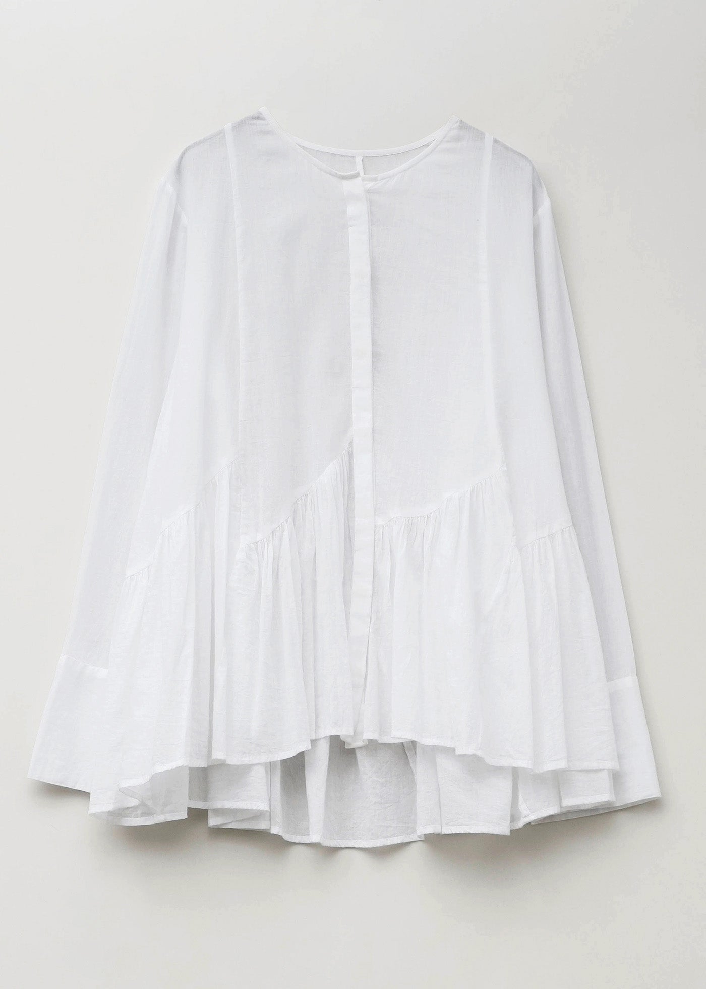 Cotton Voile Slant Panel Blouse