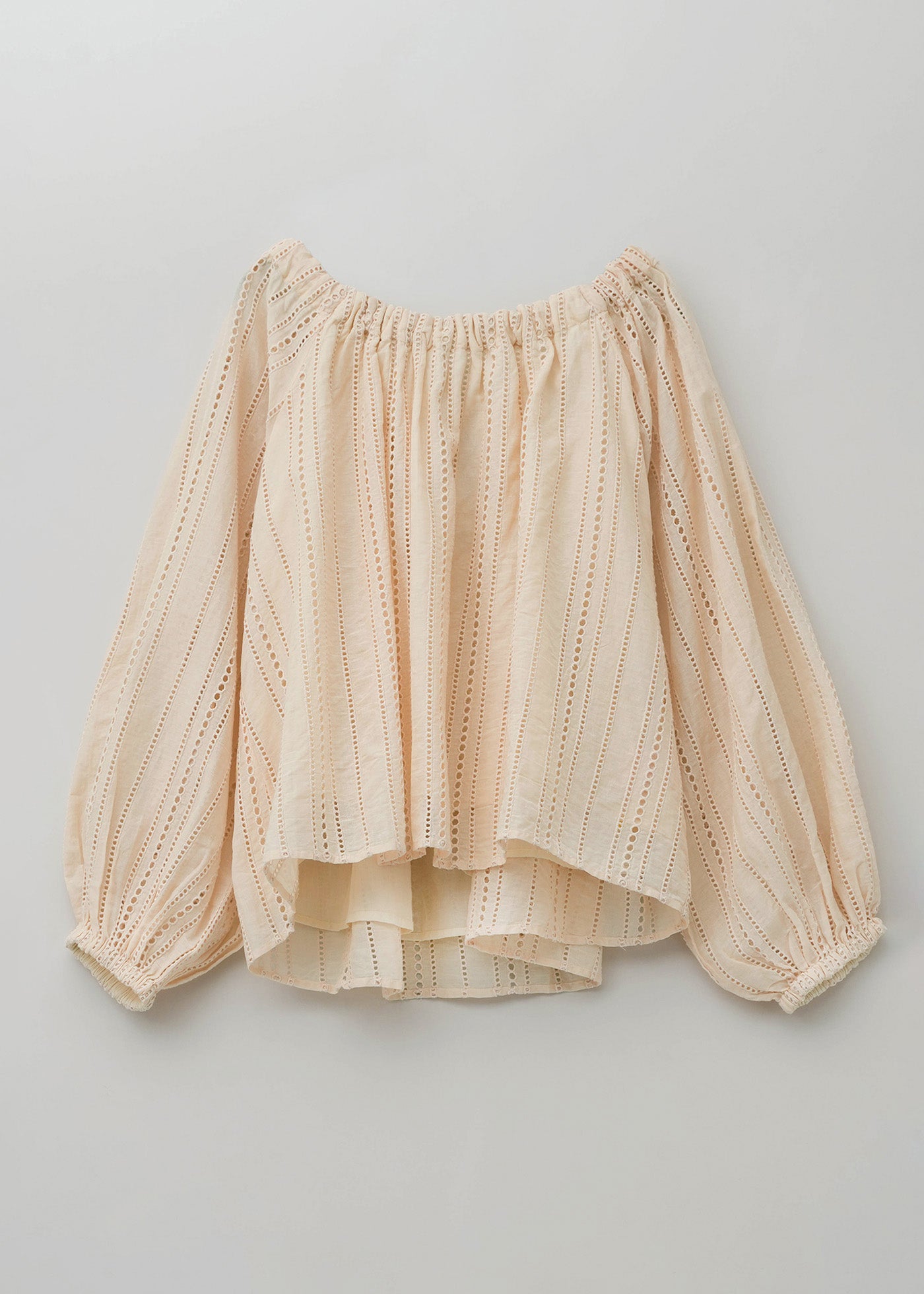 Cotton Organza Ladder Cifre Off Shoulder Top