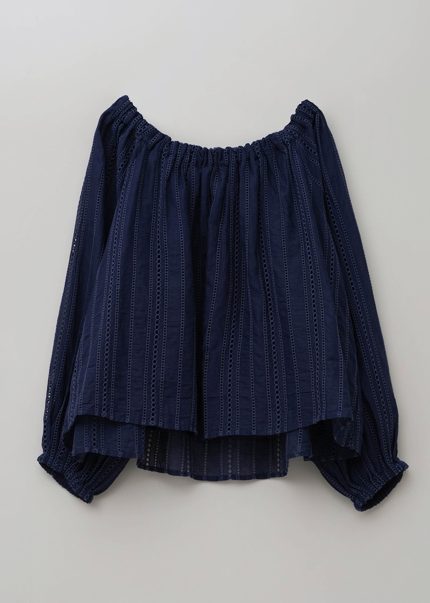 Cotton Organza Ladder Cifre Off Shoulder Top