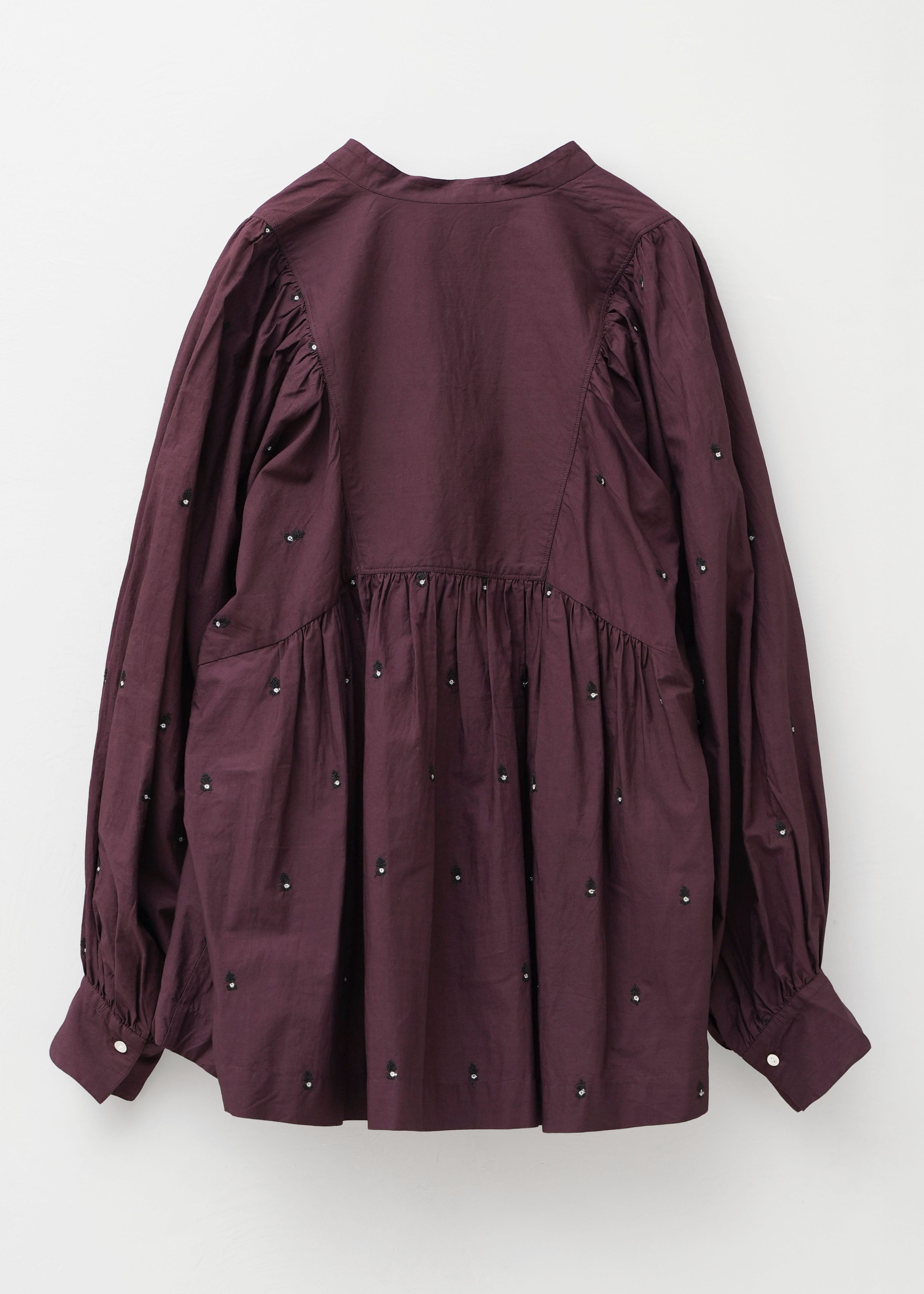 【9/2 10時発売】Fine Poplin Bindi Embroidery Gather Blouse