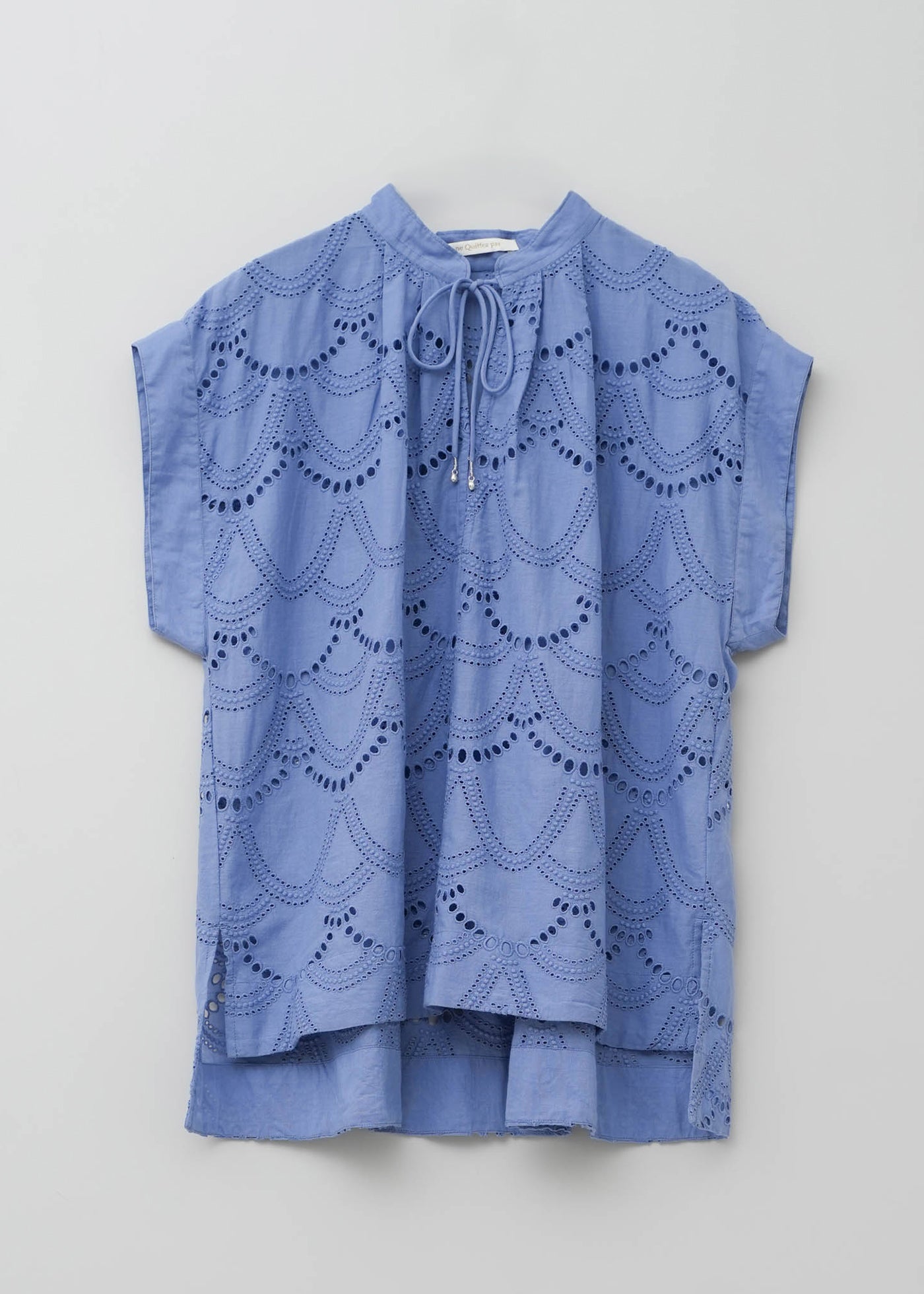 Dot Hemla French Sleeve Blouse