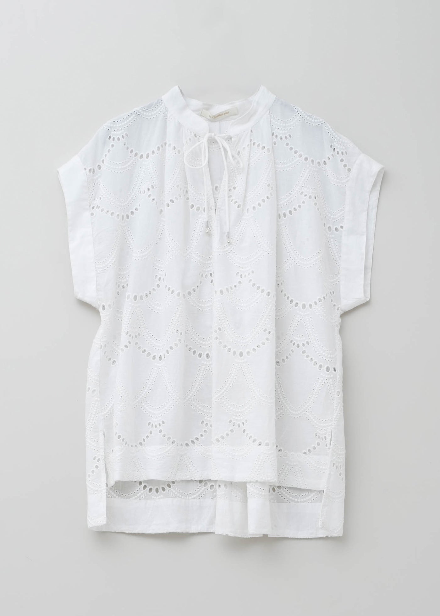 Dot Hemla French Sleeve Blouse