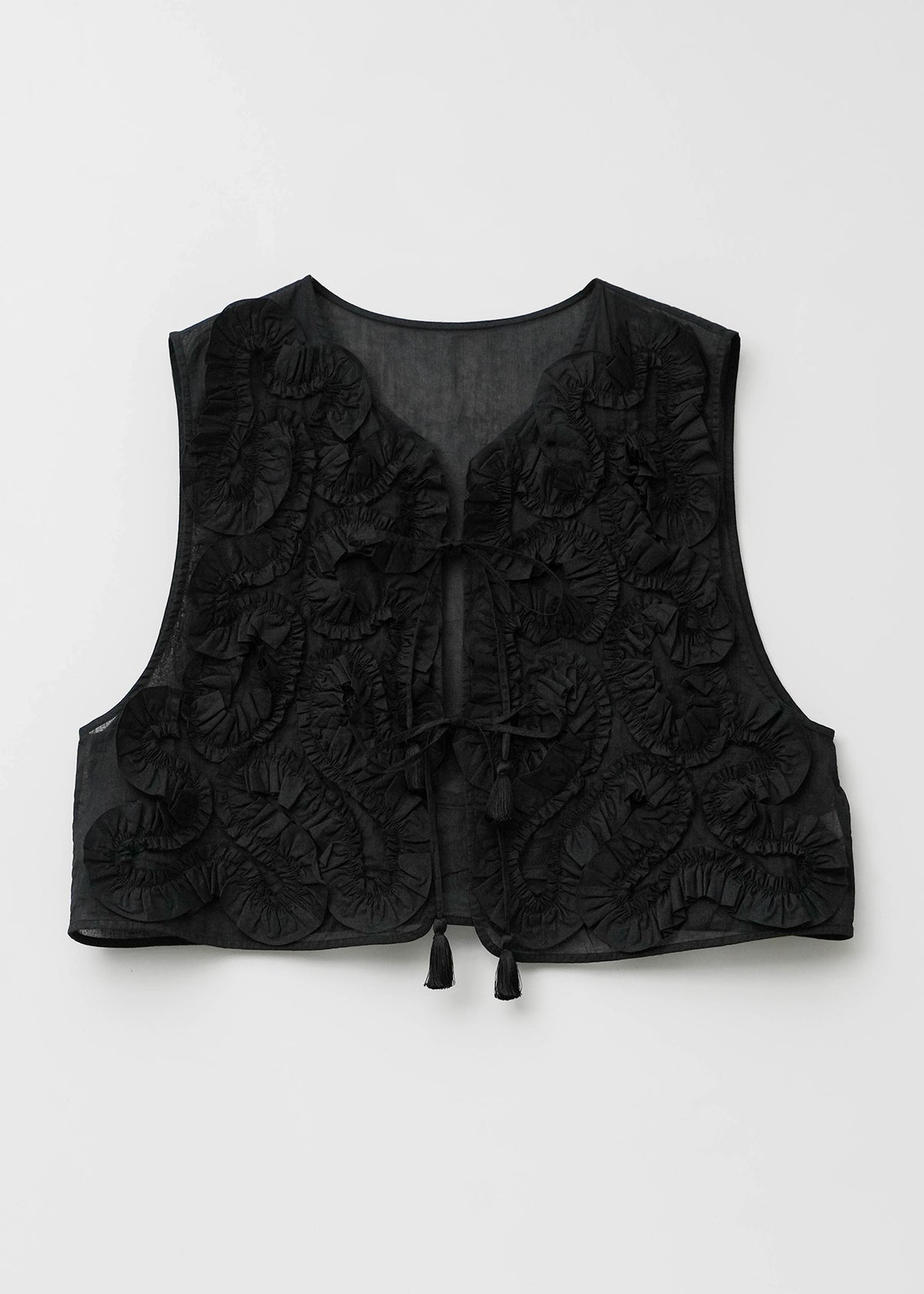 Cotton Organza Frill Gilet | Pasand by ne Quittez pas | パサン 