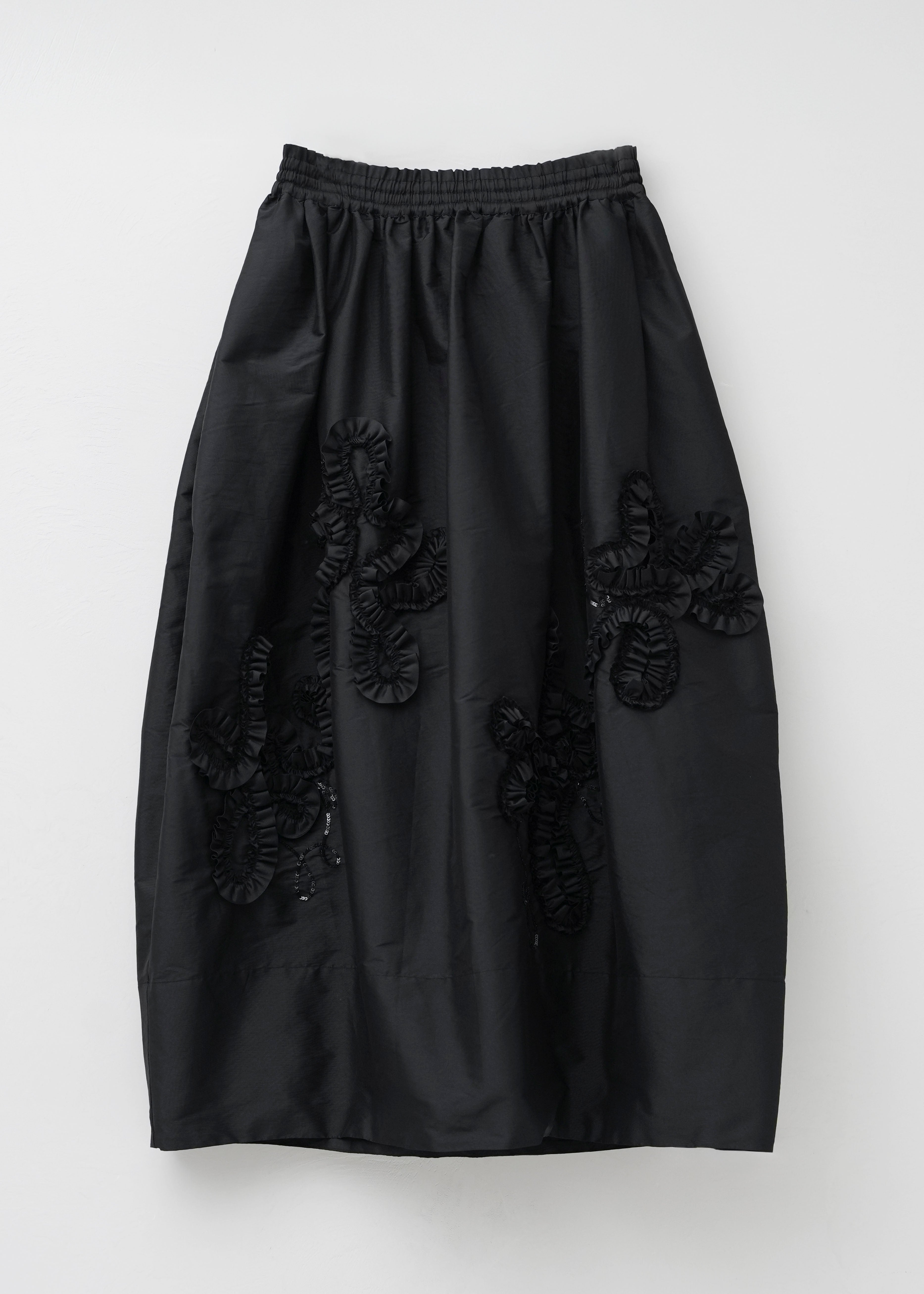 【9月下旬お届け予定】Poly Dupion Frill Embroidery Skirt