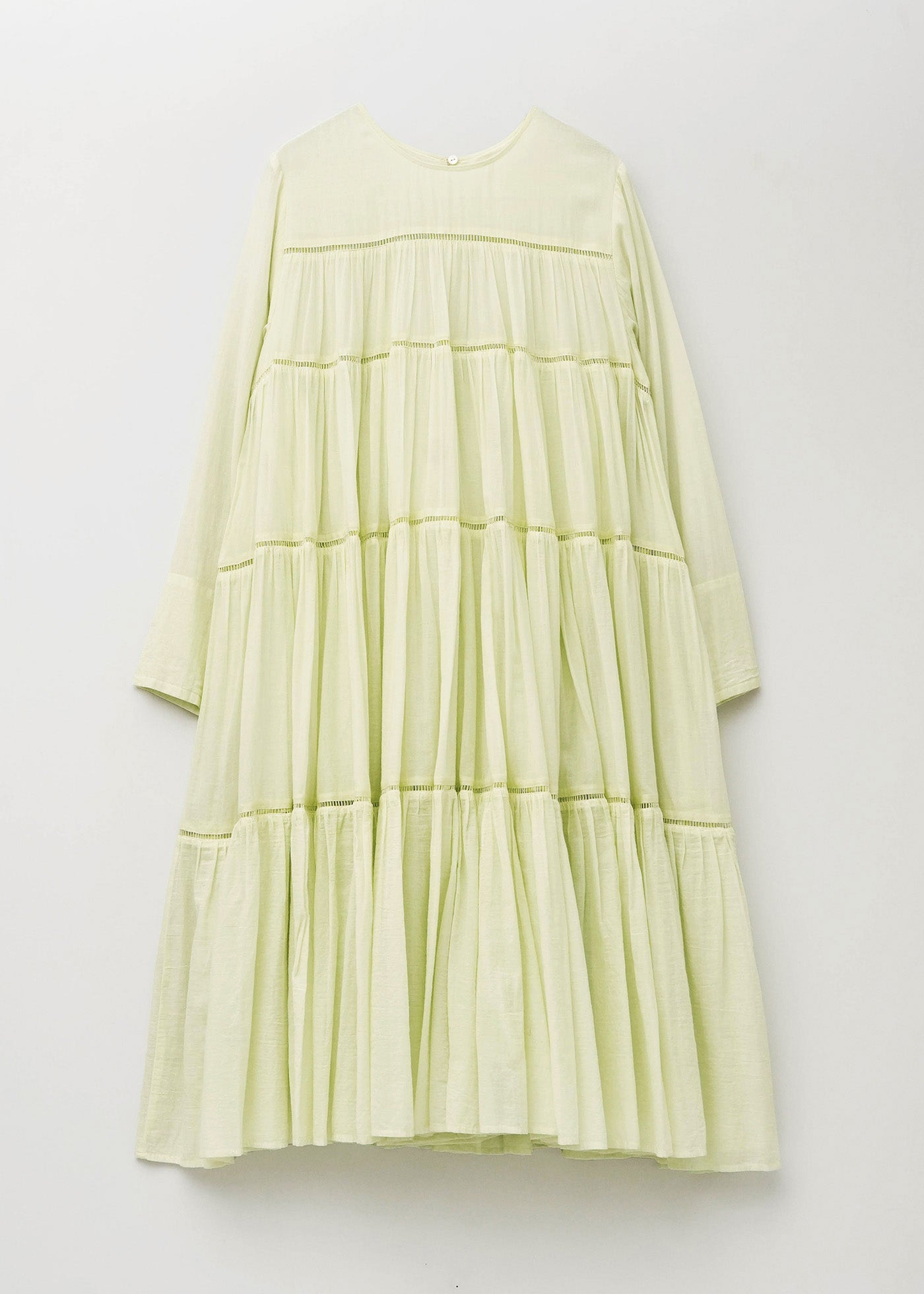 Cotton Voile Tiered Middle Length Dress