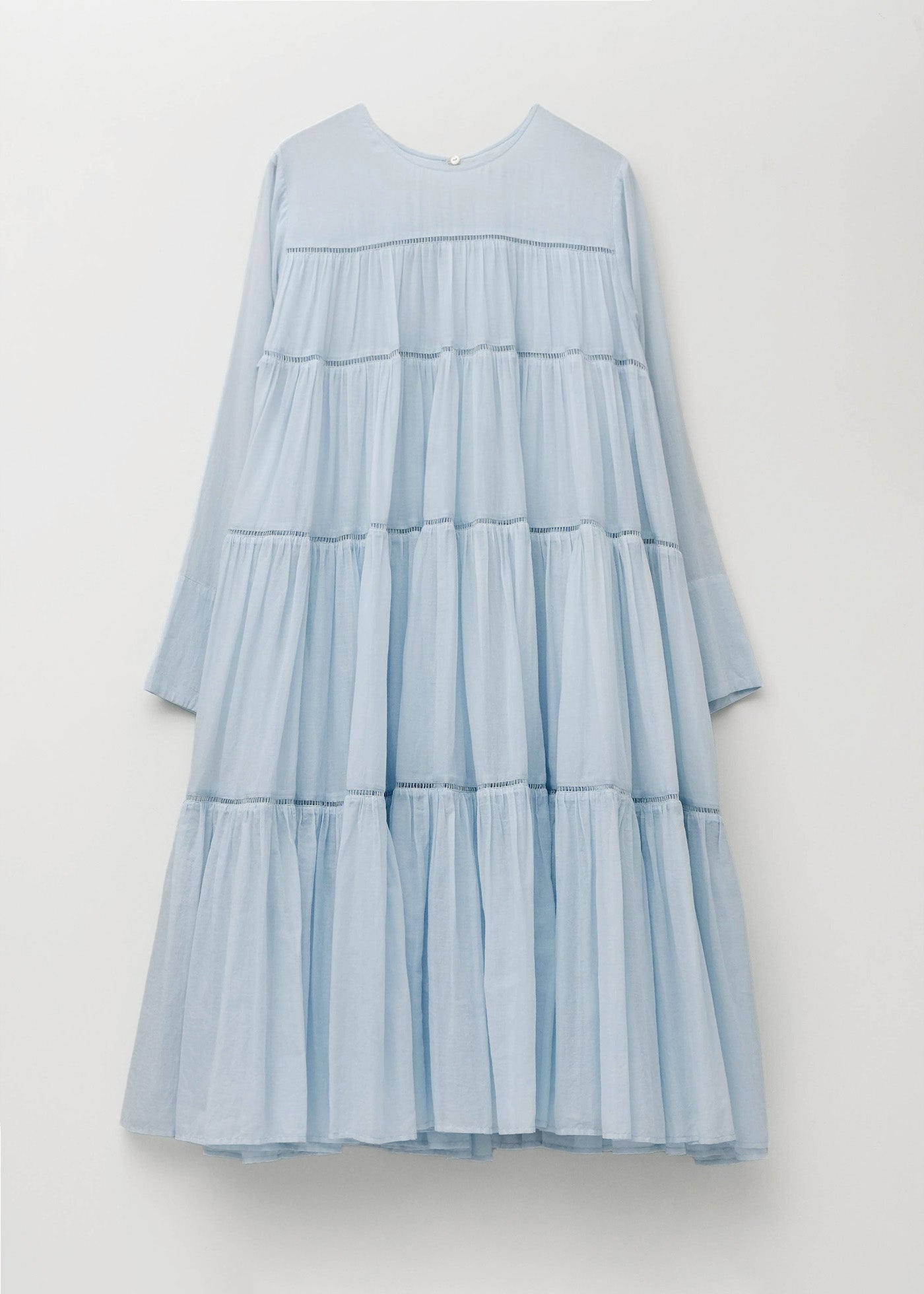 Cotton Voile Tiered Middle Length Dress