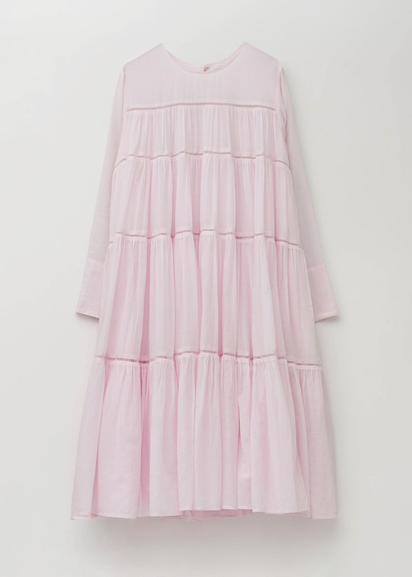 Cotton Voile Tiered Middle Length Dress