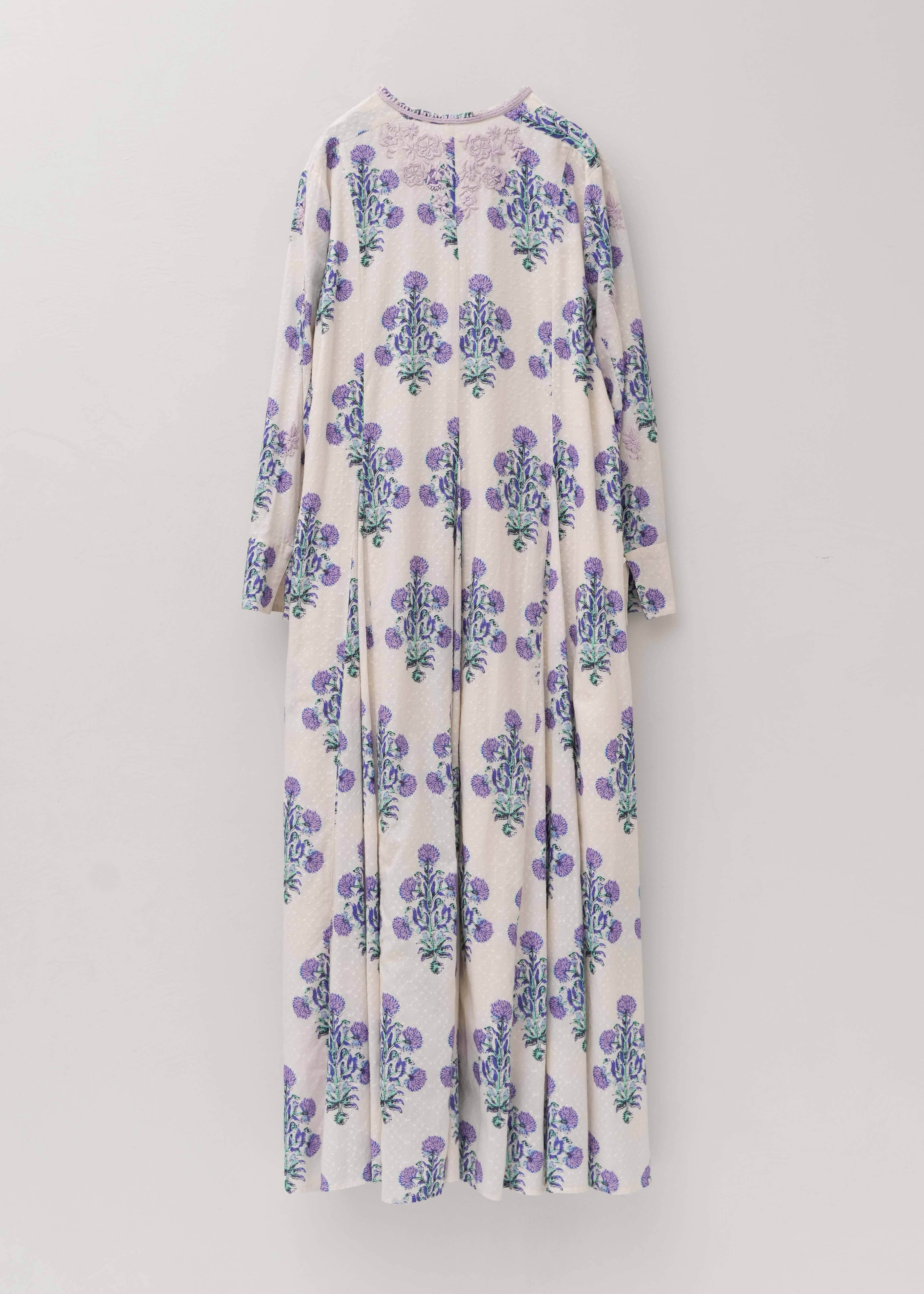 【9/2 10時発売】Cotton Jacquard Marigold Print Chikan Embroidery Dress